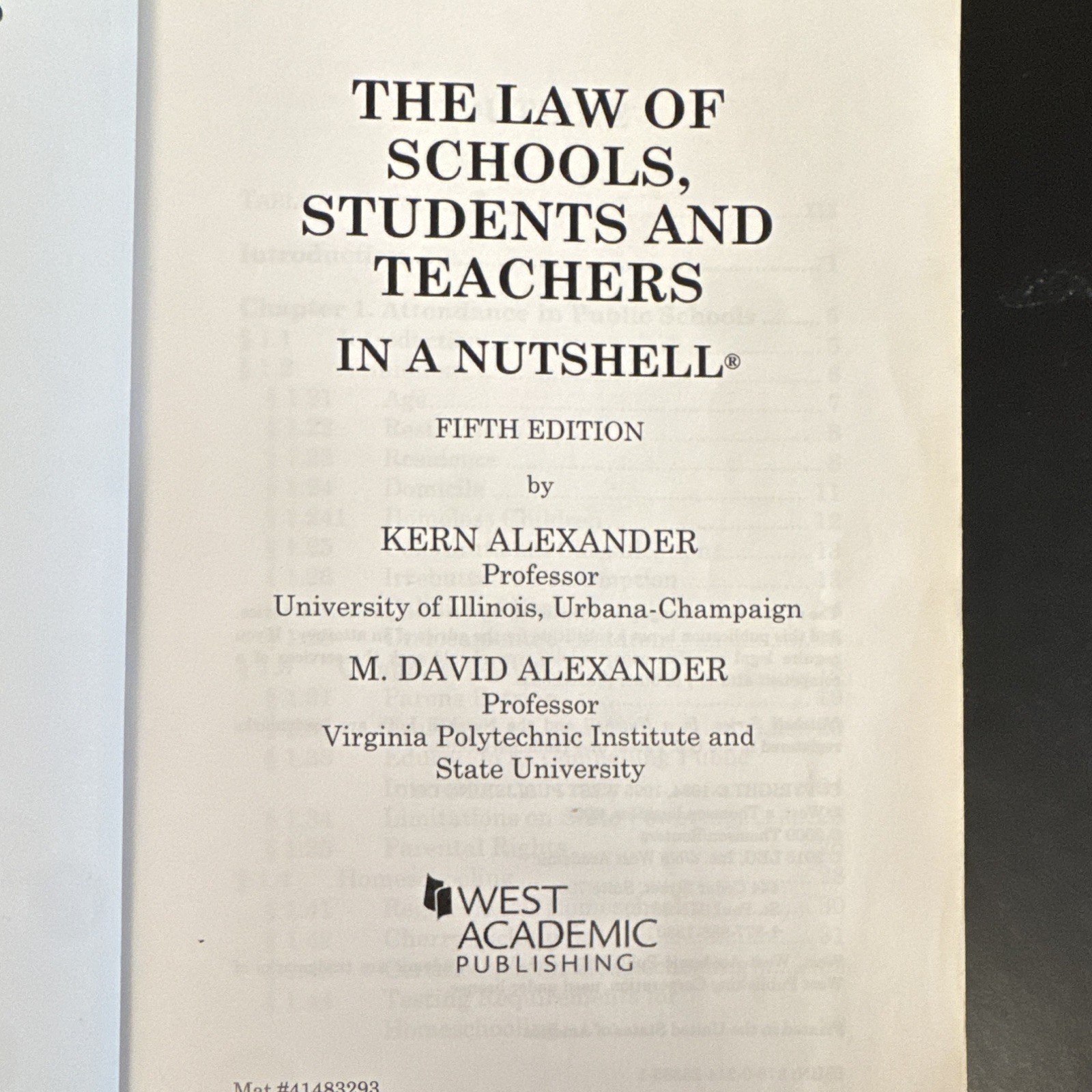 West Academic Nutshell The Law of Schools Students & Teachers 5th PB Alexander