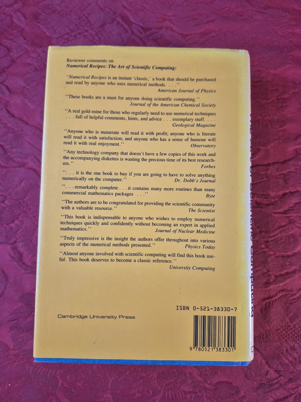 Numerical Recipes FORTRAN Version – Hardcover, Dust Jacket – Cambridge Univ Pr.