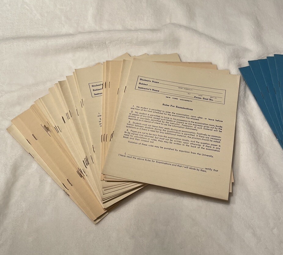 11 Blue Exam Booklets and 36 White Books 7 X 8.5 Examination Books – 12 Pages