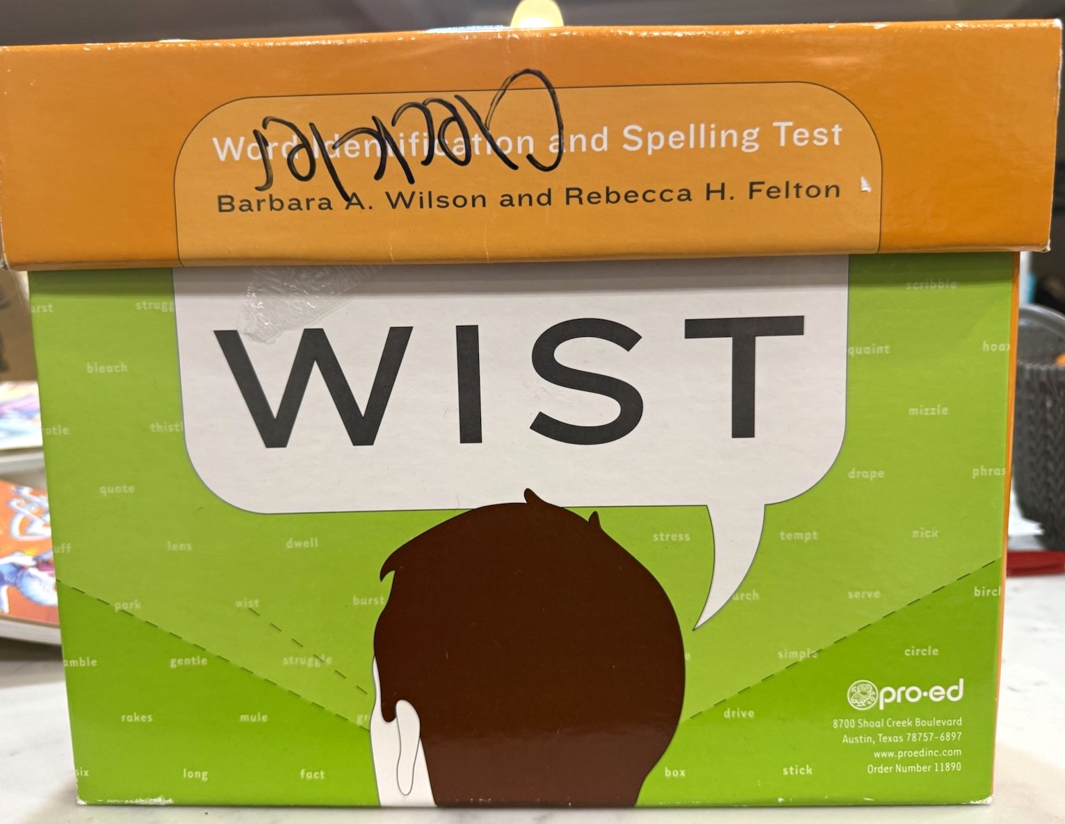 Pro-Ed WIST Word Identification & Spelling Test Kit 2004, Wilson Reading