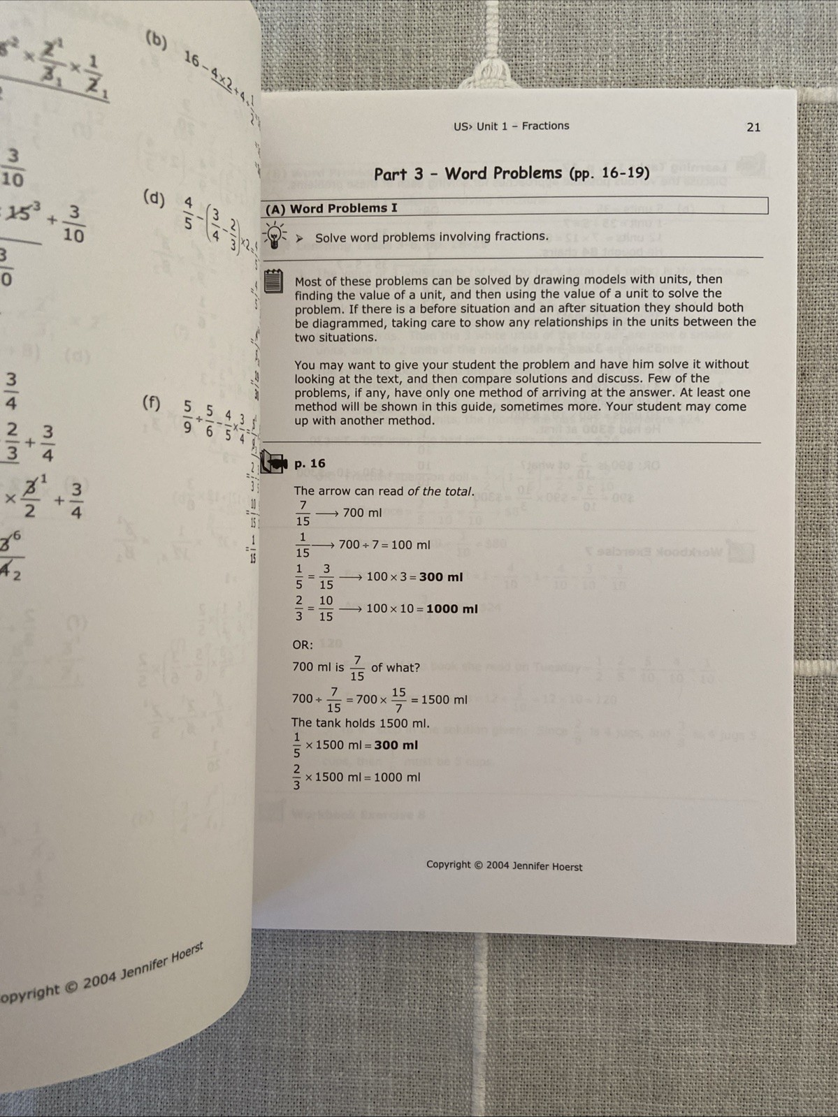 Primary Math US 6B Home Instructor Guide 3rd ed Hoerst 6th Gr homeschool