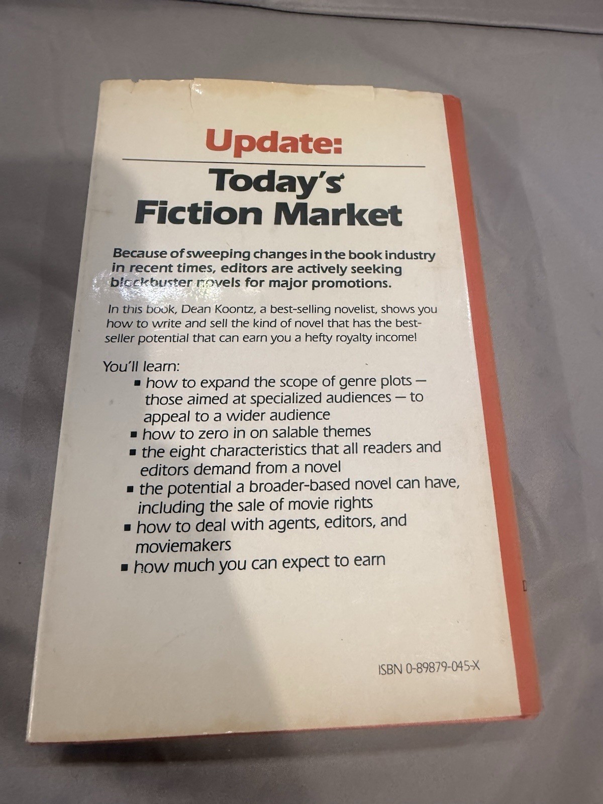 How to Write Best Selling Fiction Dean R Koontz 1981 1st Edition HCDJ VG