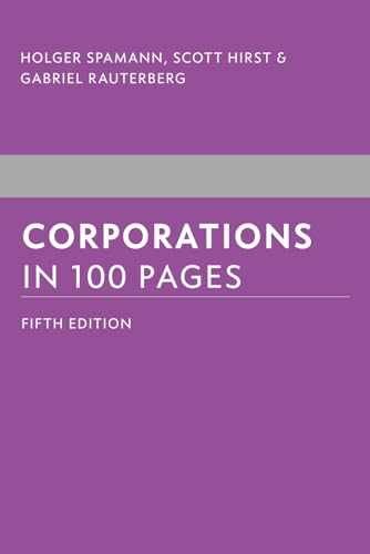 Corporations in 100 Pages – Paperback, by Spamann Holger; Hirst – Very Good
