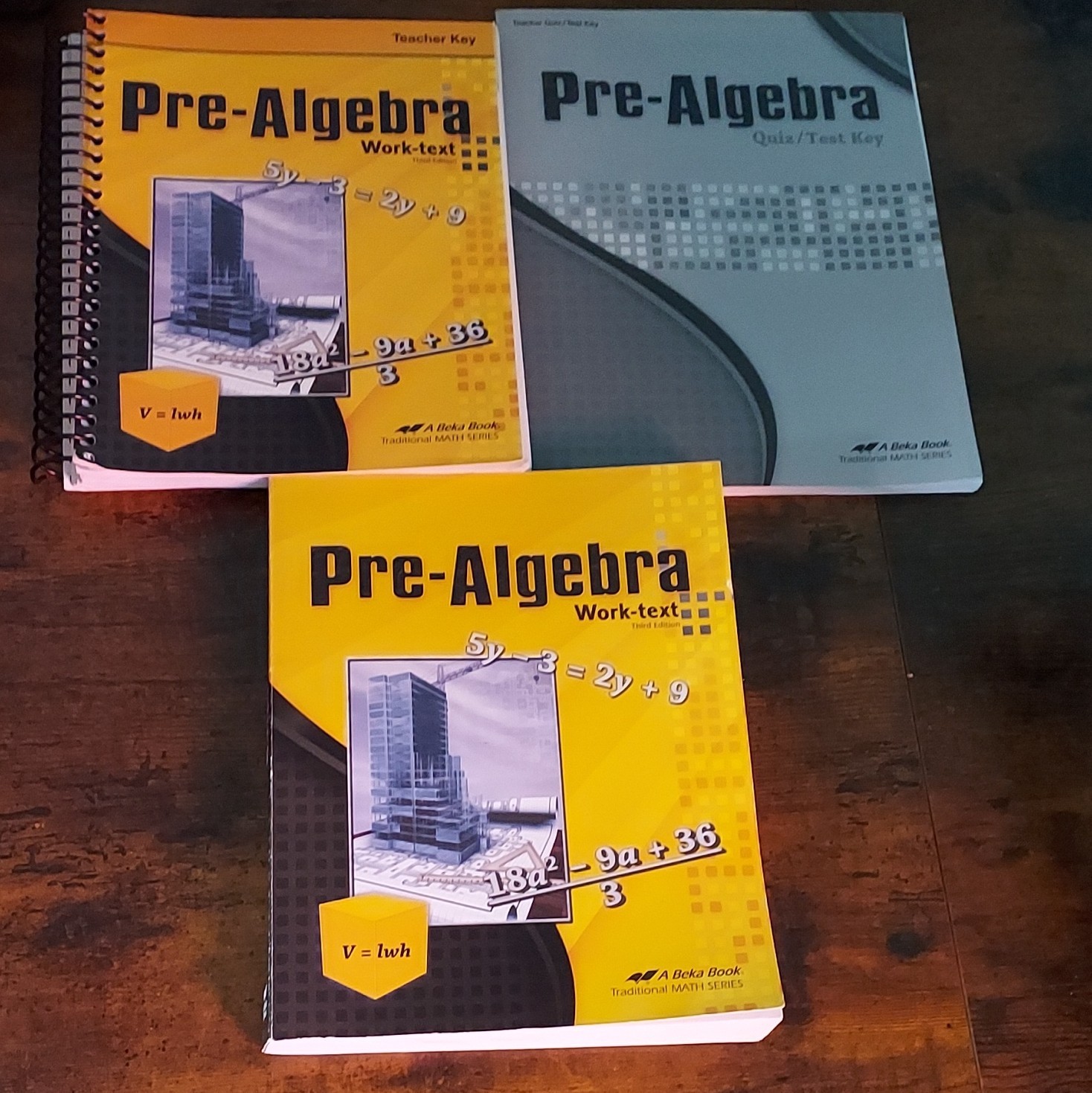 ABeka Book Pre-Algebra Student Work-Text + Teacher Key + Quiz/Test Key