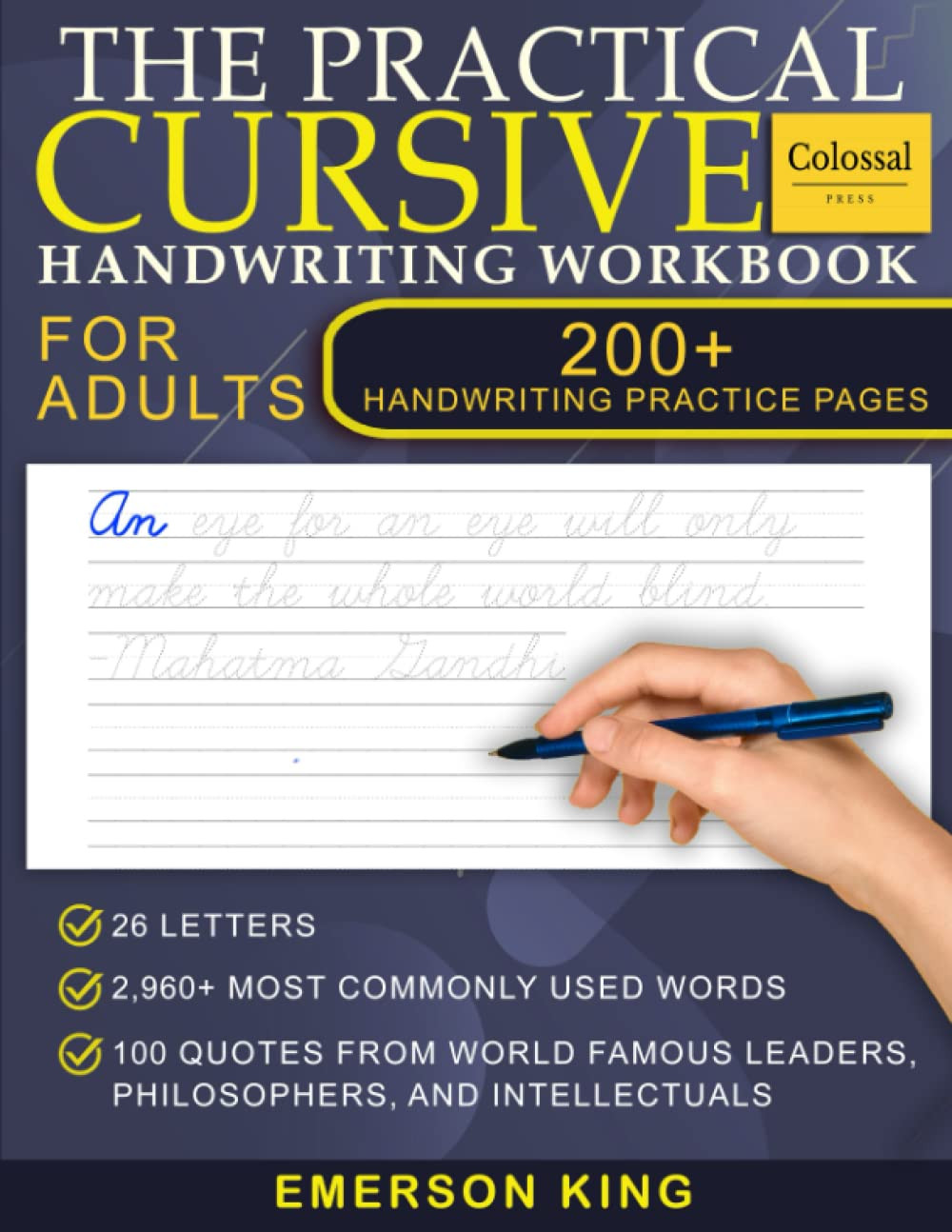 Cursive Handwriting Workbook for Adults – 200+ Pages of Handwriting Practice