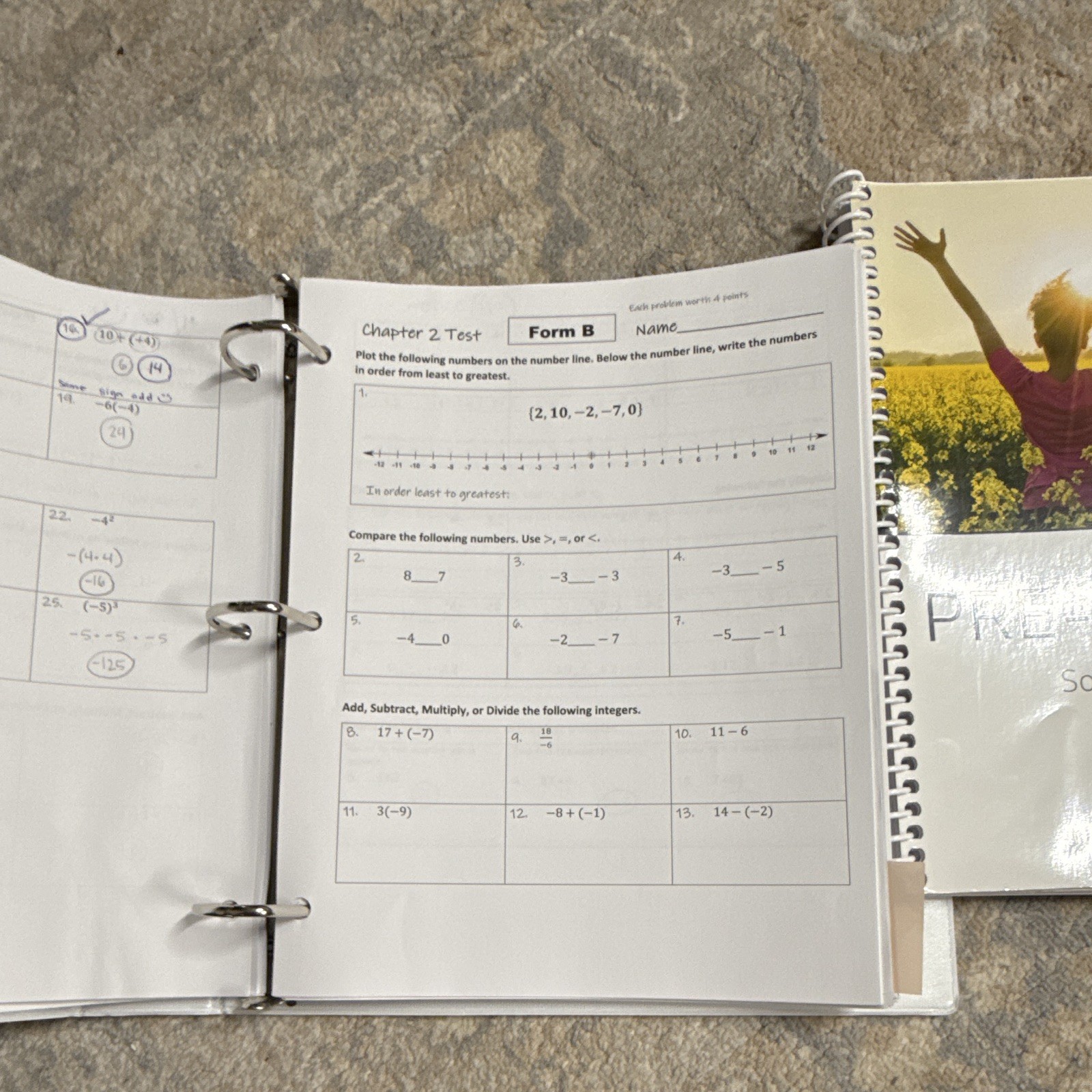 Denison Algebra Pre-Algebra Parent Guide Test Booklet Solutions Manual Ringbound