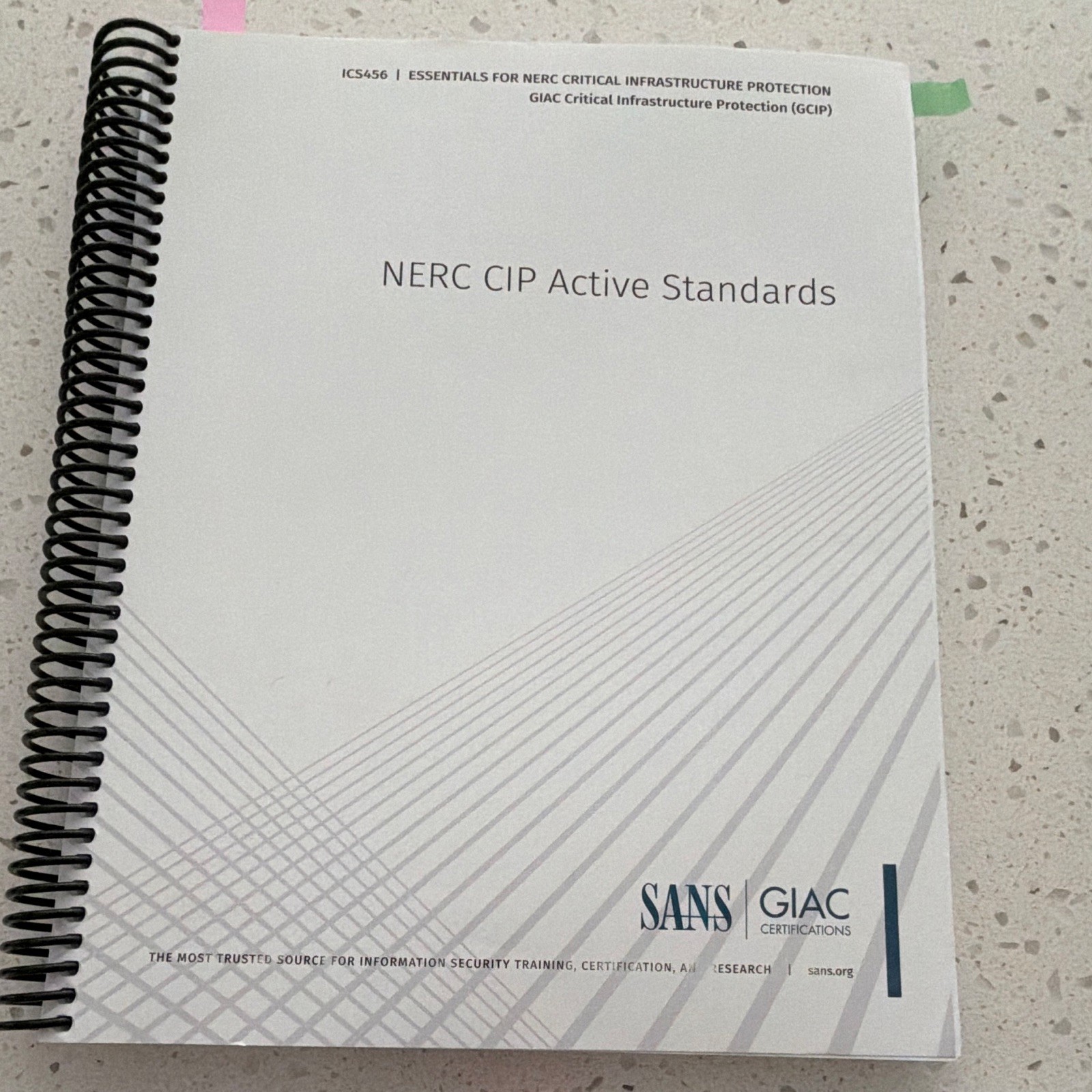 SANS GIAC GCIP ICS456 NERC CIP Workbook Ring/Wire Bound Tim Conway 2024