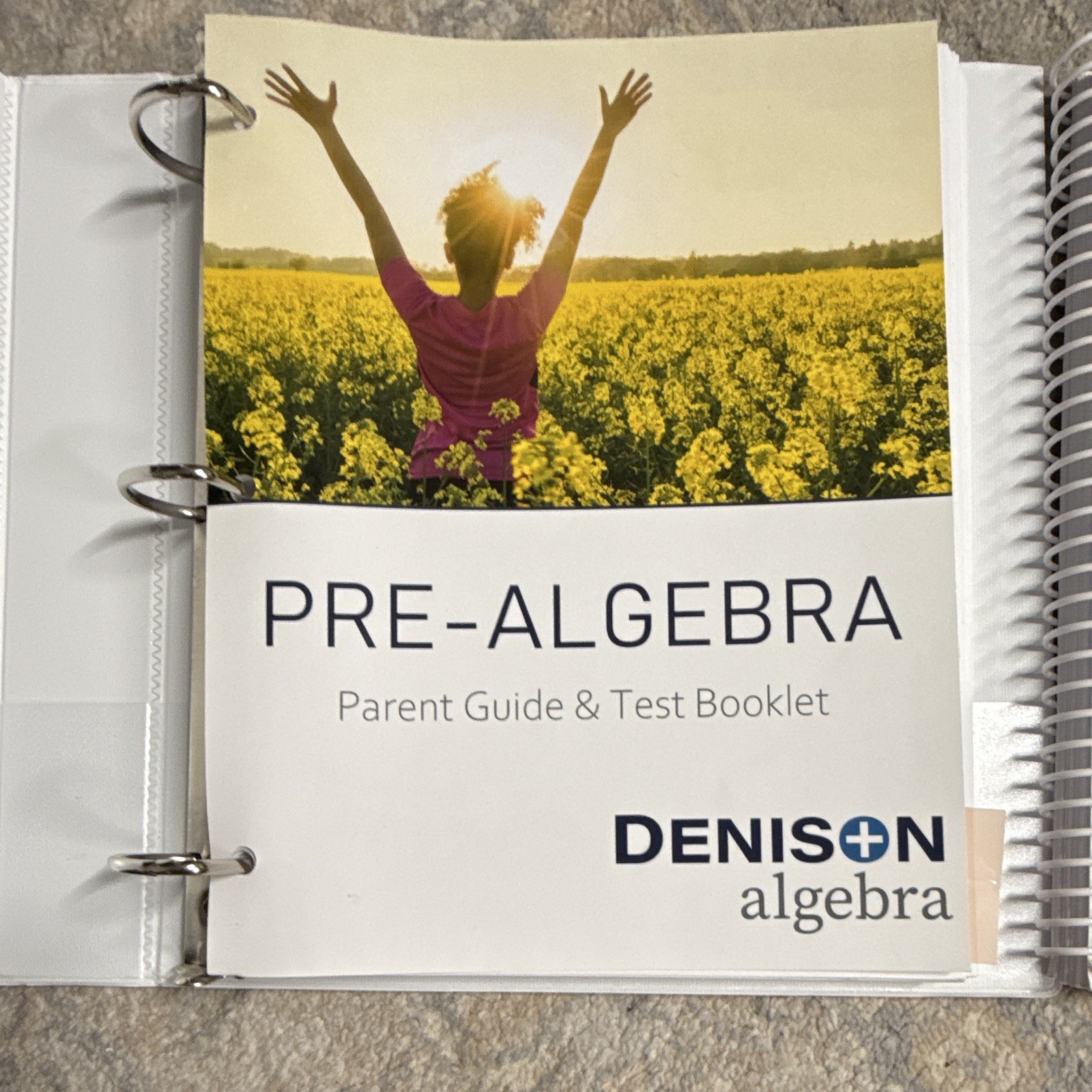 Denison Algebra Pre-Algebra Parent Guide Test Booklet Solutions Manual Ringbound