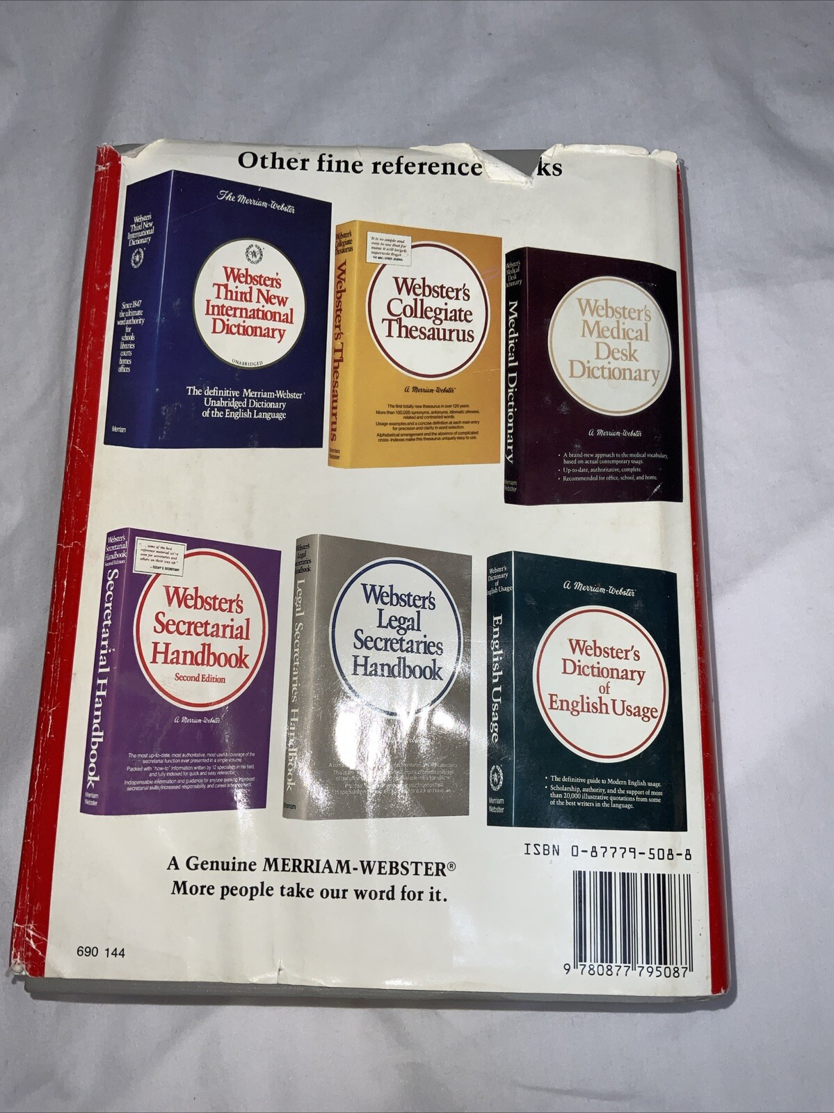 Merriam Websters Ninth New Collegiate Dictionary 1983 Copy HCDJ English Words