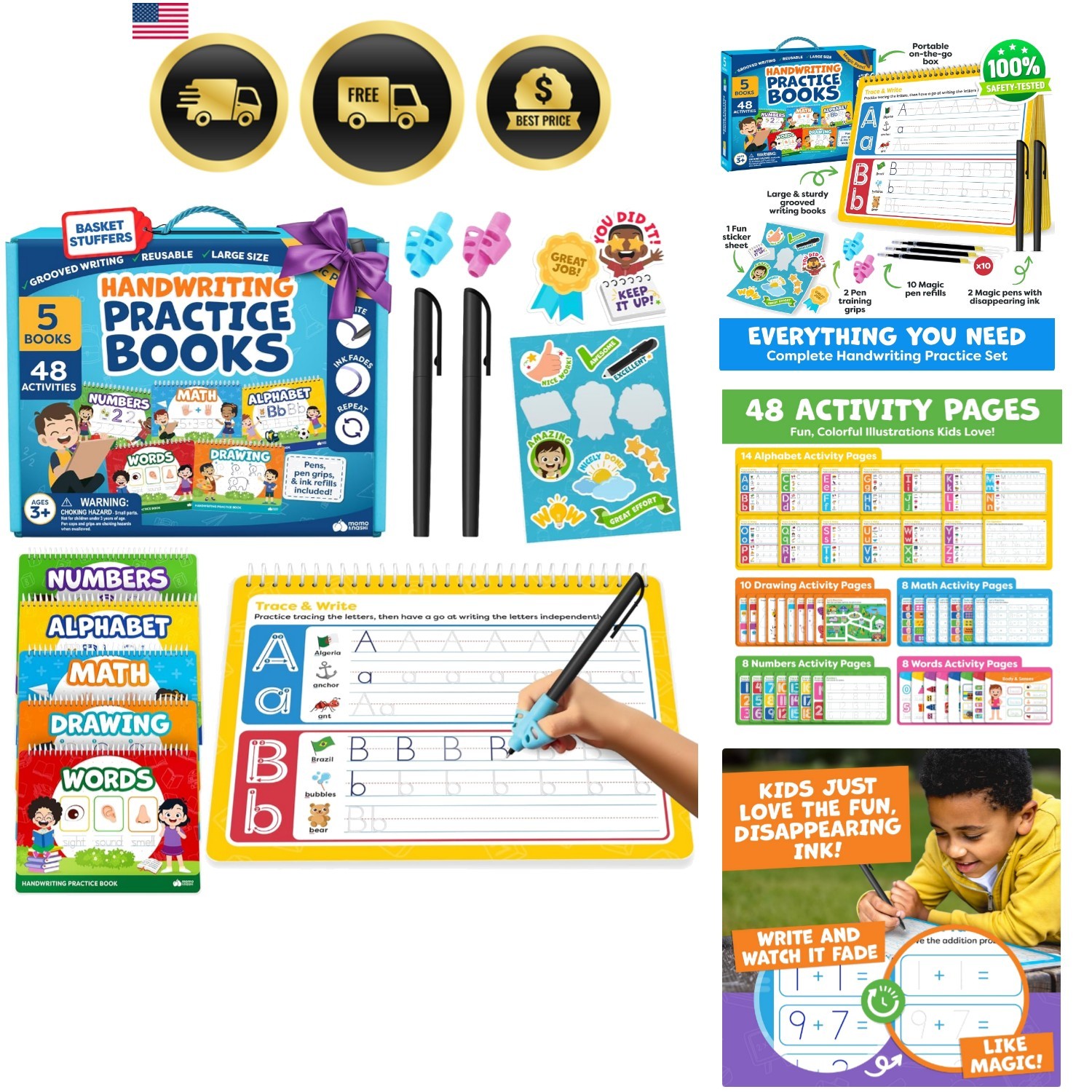 Magic Grooved Writing Practice for Kids Age 3-5 – Grooved Writing Books for K…