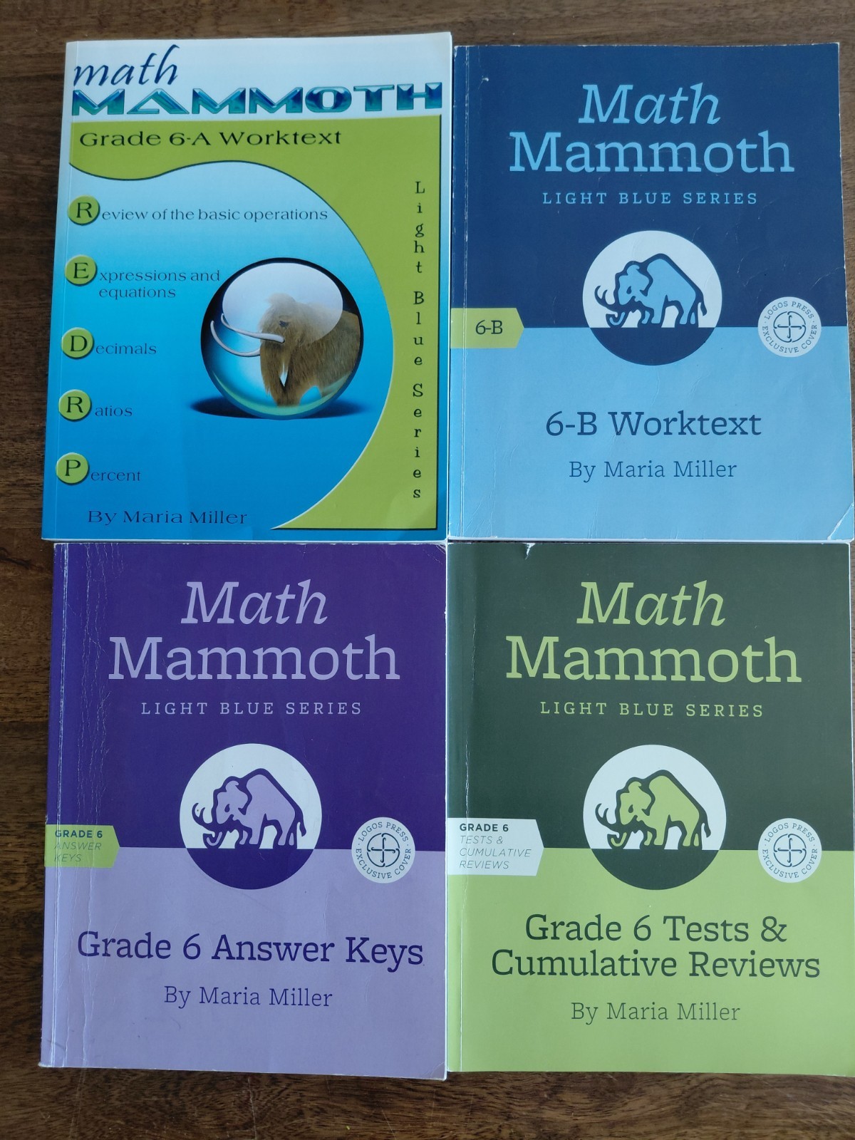 Math Mammoth Grade 6-A 6-B Worktext, Graded 6 Tests And Answer Keys, Set