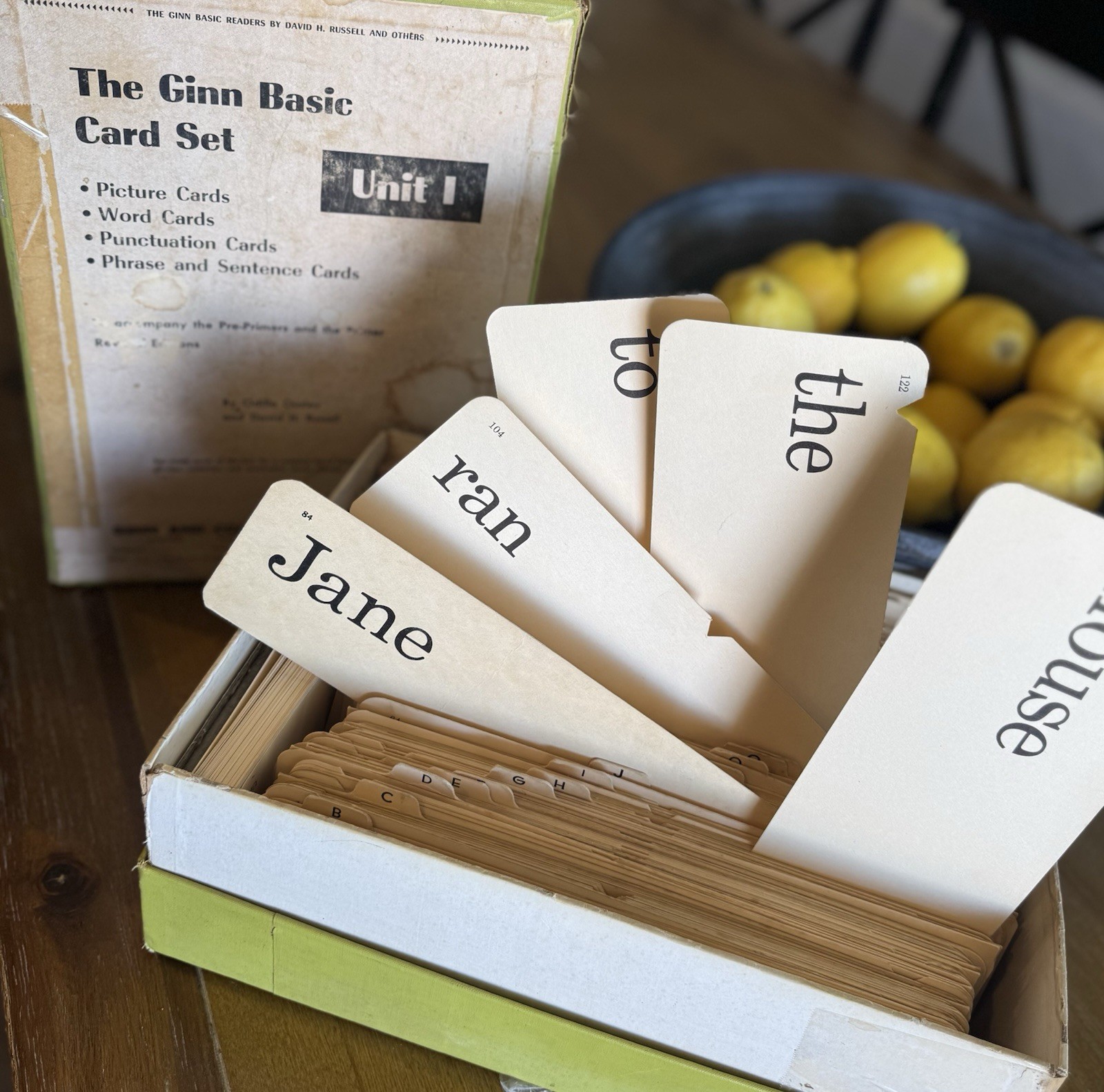 Vintage Ginn Basic Card Set Unit 1 Word Cards Sentence Phrase Punctuation 1957