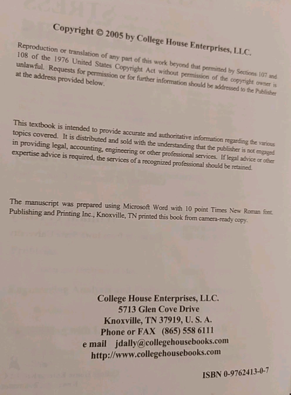 Experimental Stress Analysis by James W. Dally and William F. Riley (2005,…