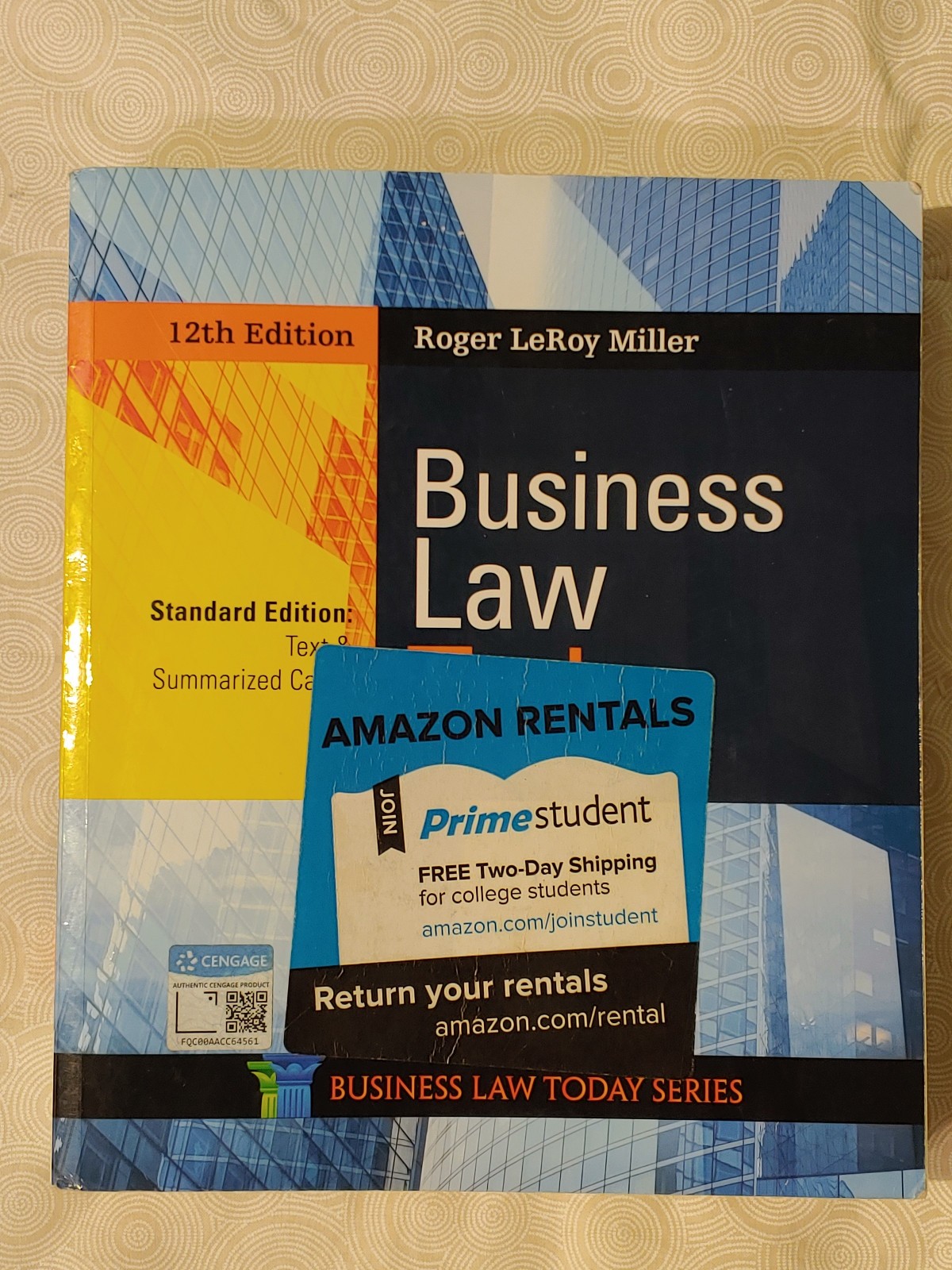 Business Law Today: Standard Twelfth (12th) edition. It’s the (paperback) law!