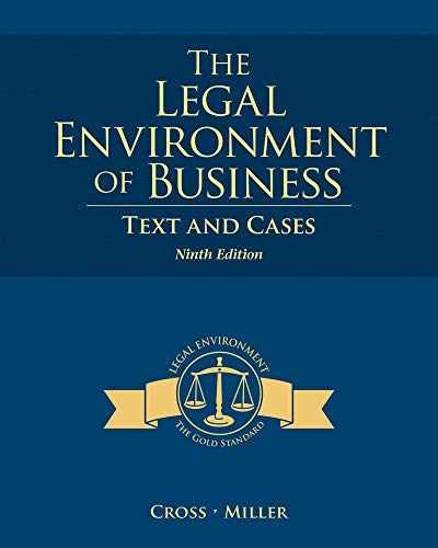 The Legal Environment of Business: – Hardcover, by Cross Frank B.; – Very Good