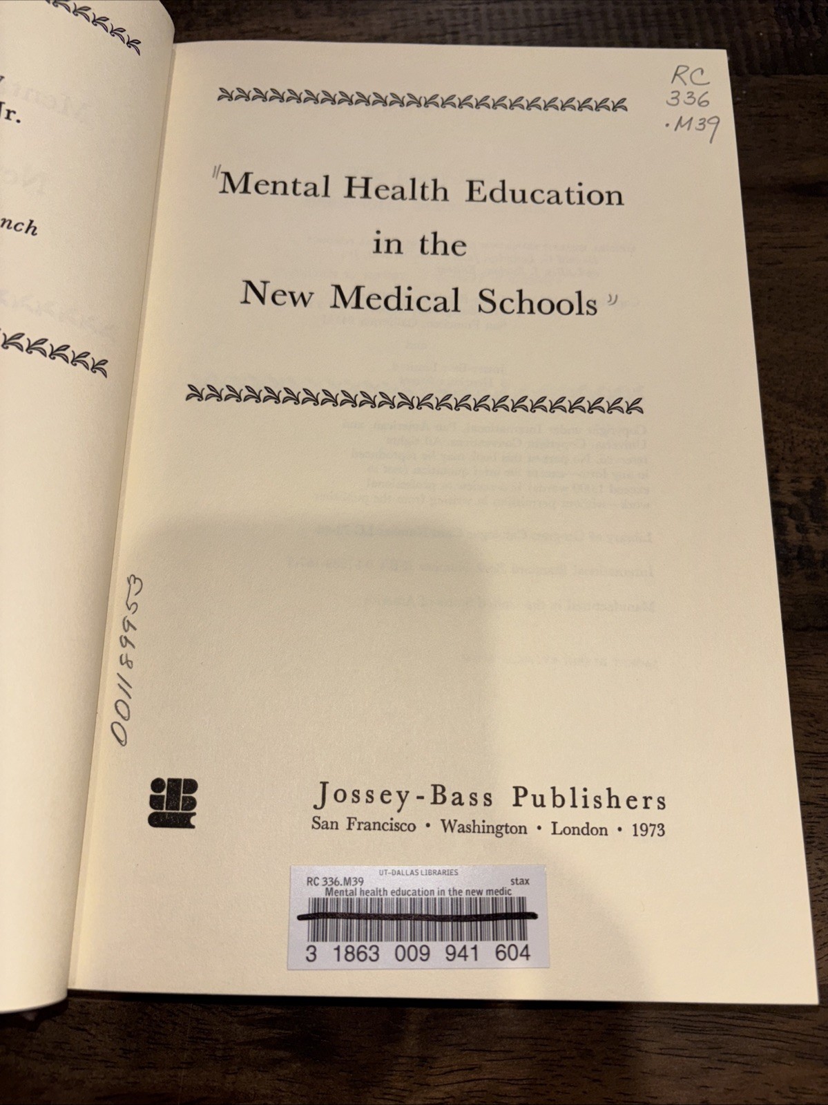 Mental Health Education In The New Medical Schools 1st Edition 1973 Hardcover