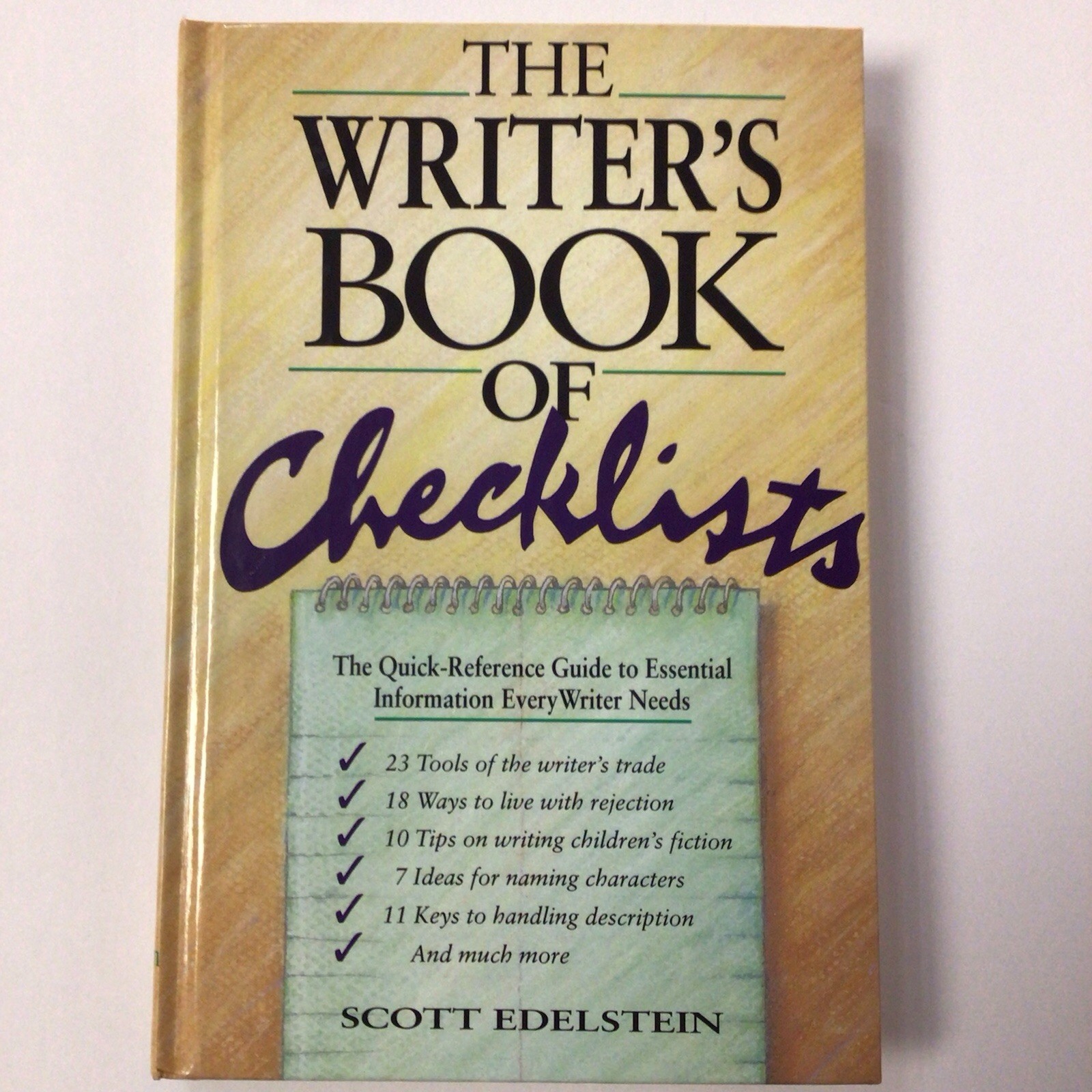 The Writer’s Book of Checklists by Scott Edelstein (Hardcover, 1991) – READ