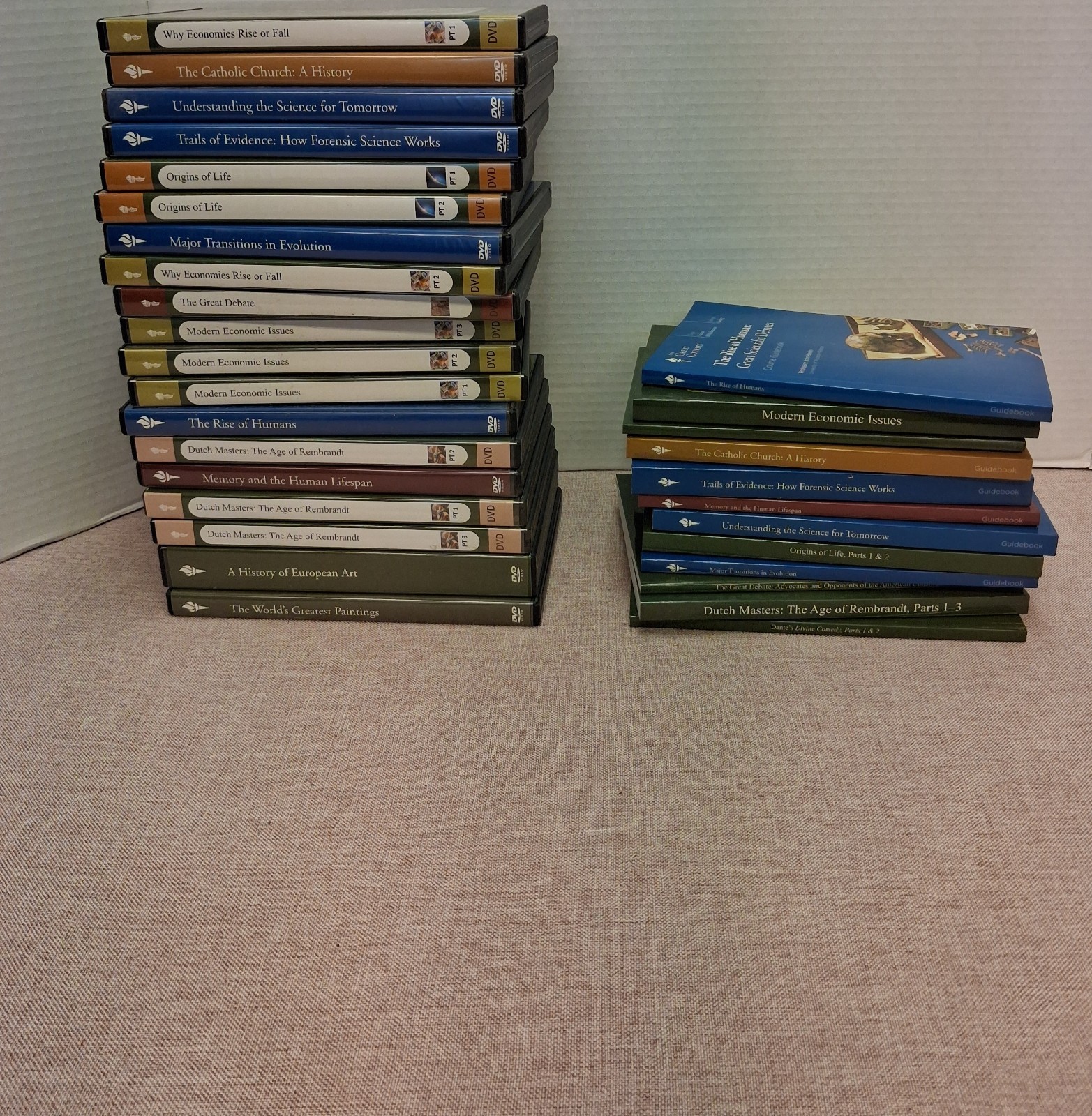 The Great Courses LOT Of 31 Misc Sets of 12 Books & 19 DVDs Pre-Owned