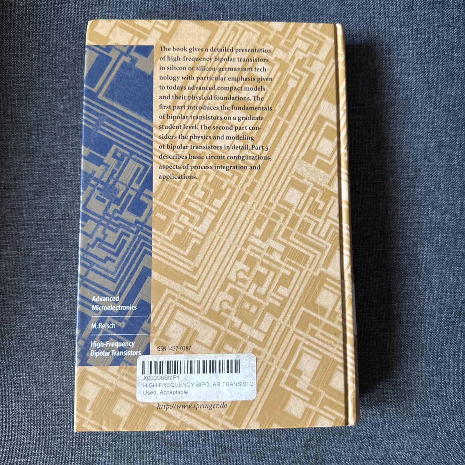 High-Frequency Bipolar Transistors, Hardcover by Reisch, Michael, good condition