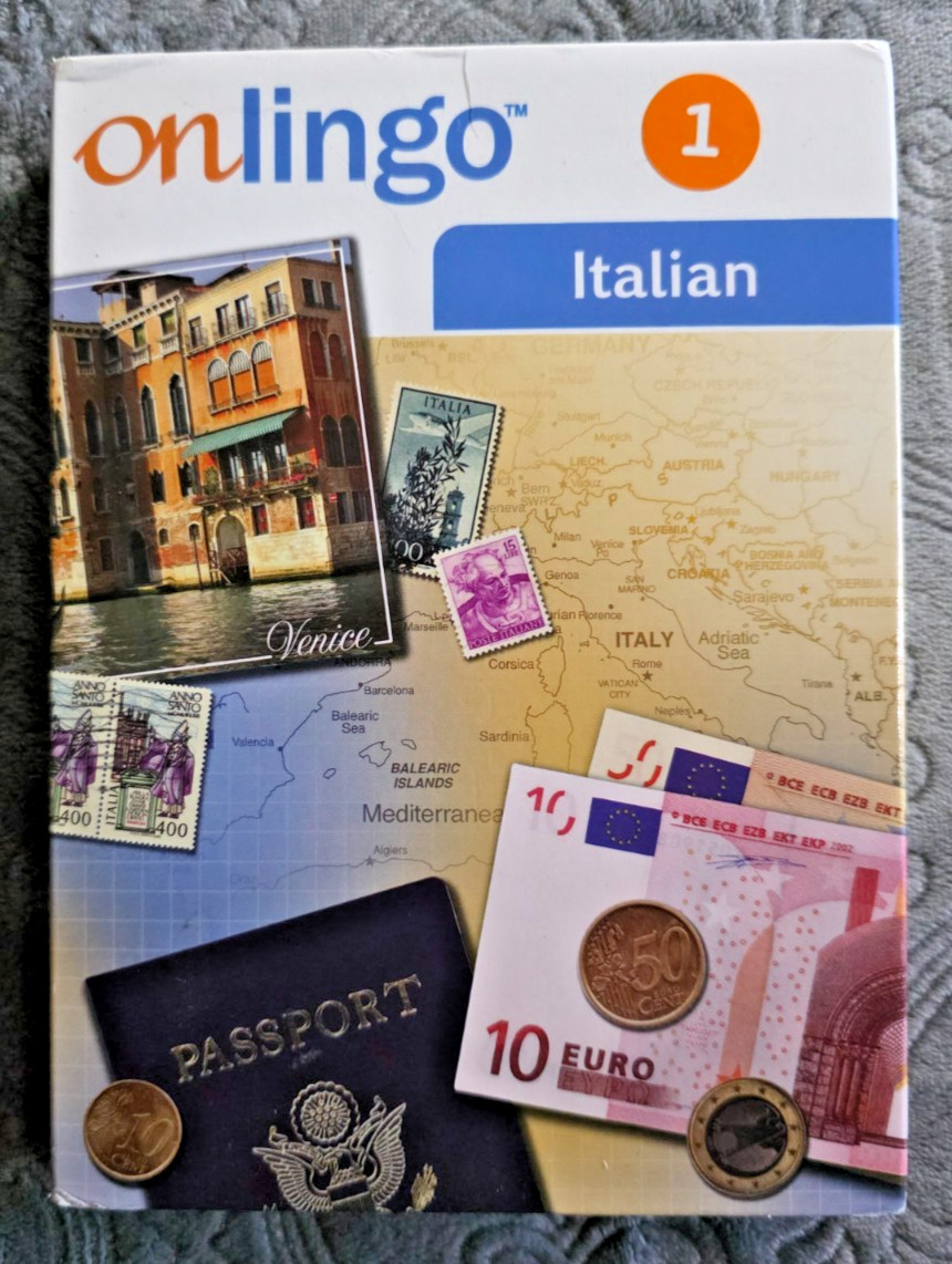 Onlingo Italian Level 1 Language Learning Course 3 Audio CDs Complete Set Boxed