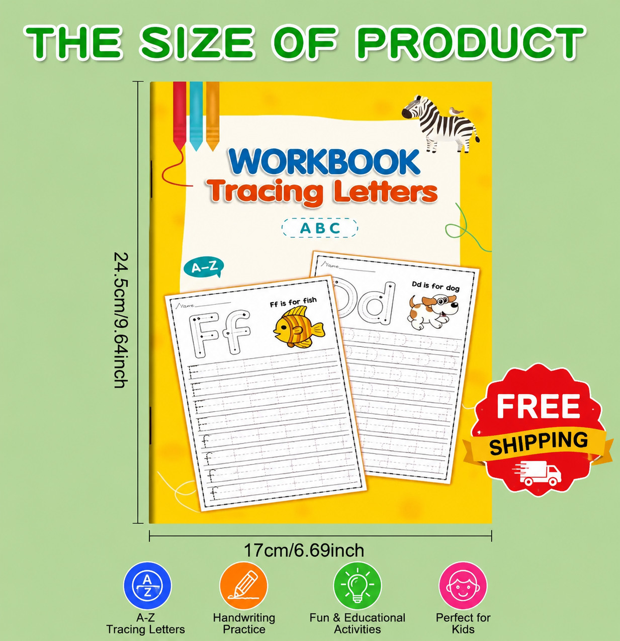 A-Z Alphabet Tracing Workbook for Kids Preschool Learning Handwriting Practice