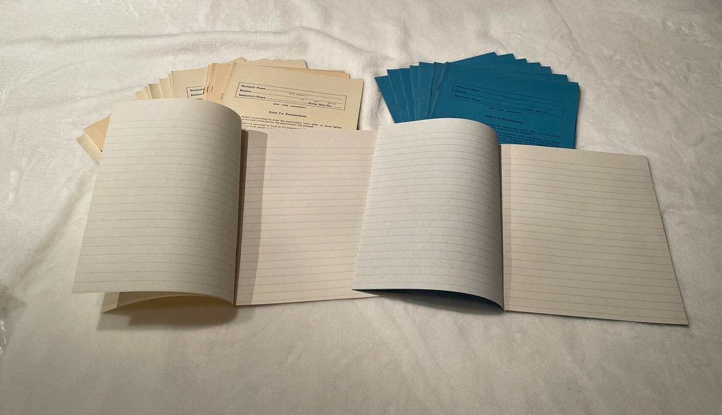 11 Blue Exam Booklets and 36 White Books 7 X 8.5 Examination Books – 12 Pages