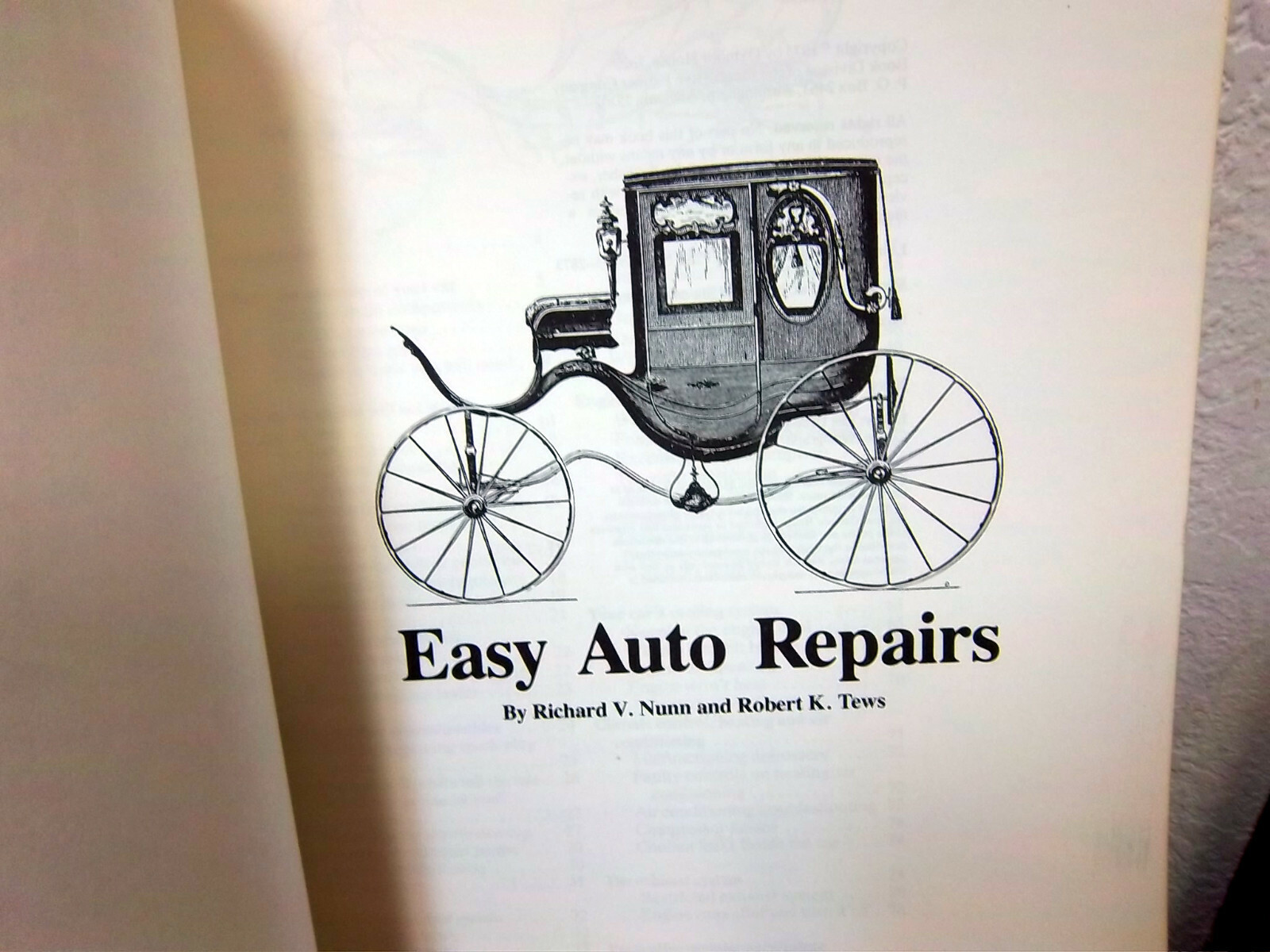 Easy Auto Repairs book, Family Guidebook Series, 1975, 96 pages, great shape