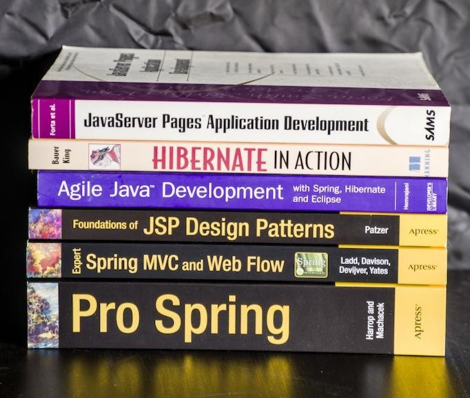 Java Technologies lot, Hibernate, Agile, JSP, Spring, APRESS + Other publishers