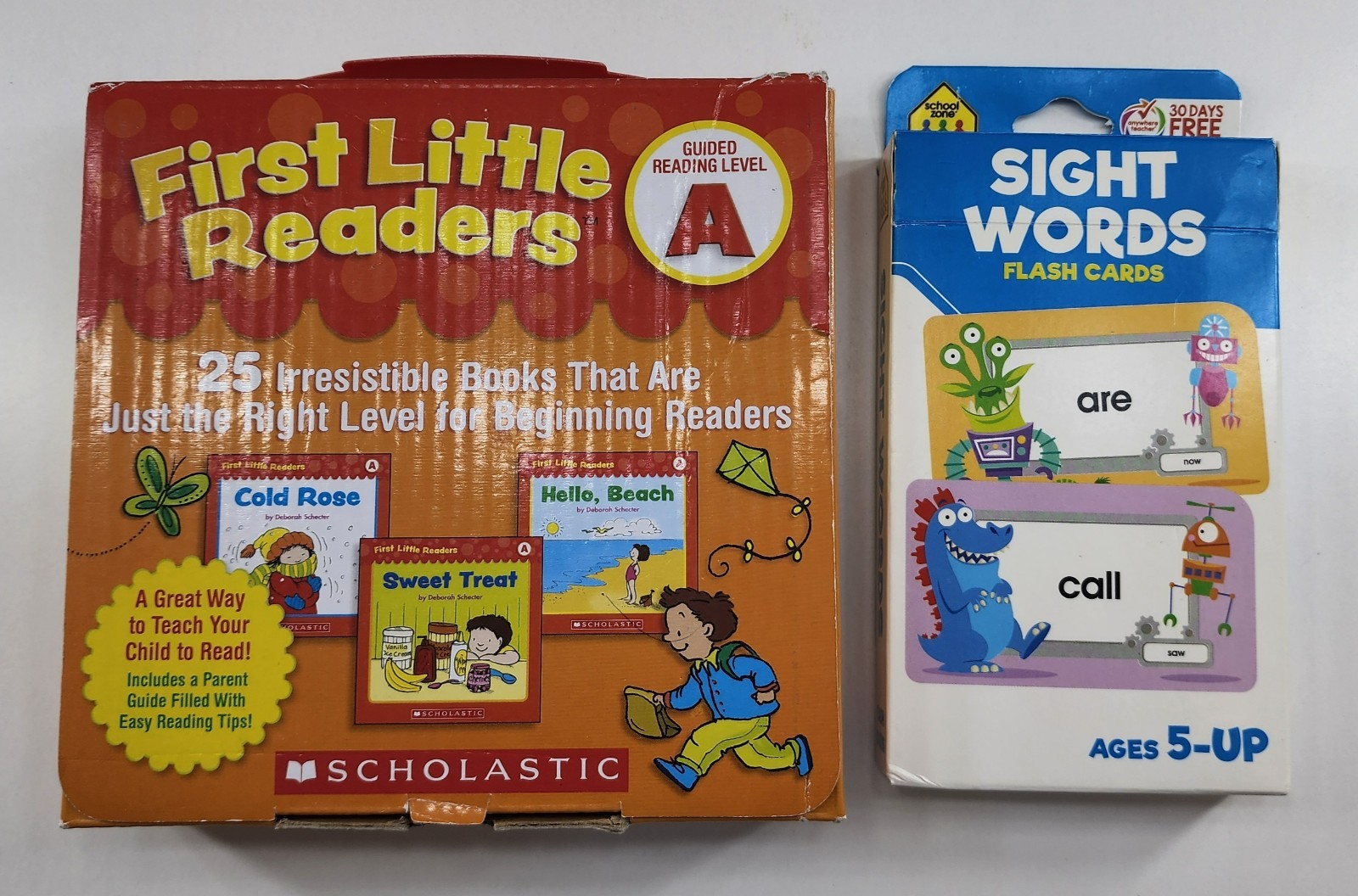 First Little Readers – Guided Reading Level A – 25 Books + Sight Word Flash Card