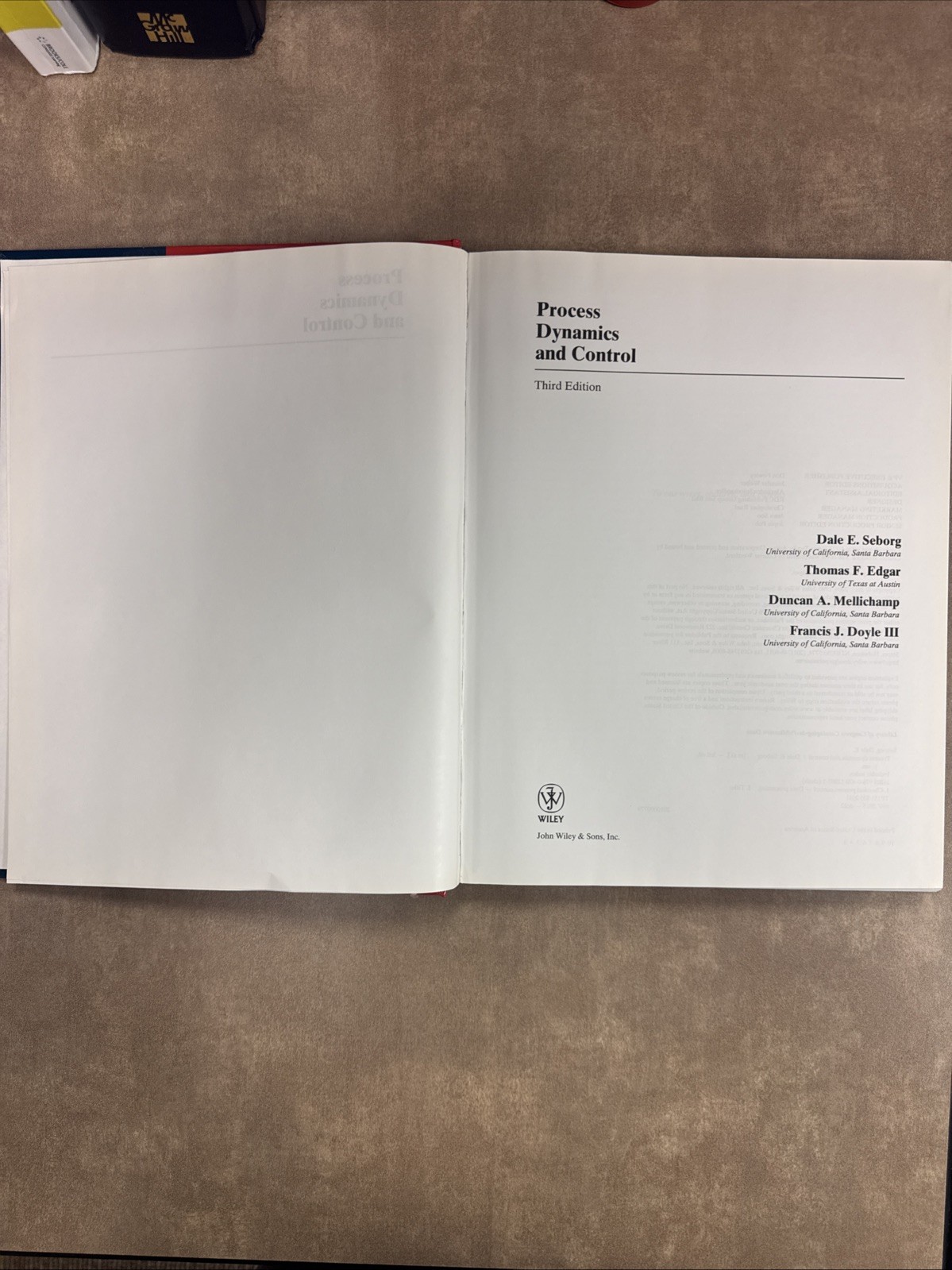 Process Dynamics and Control 3rd Edition Hardcover Seaborg