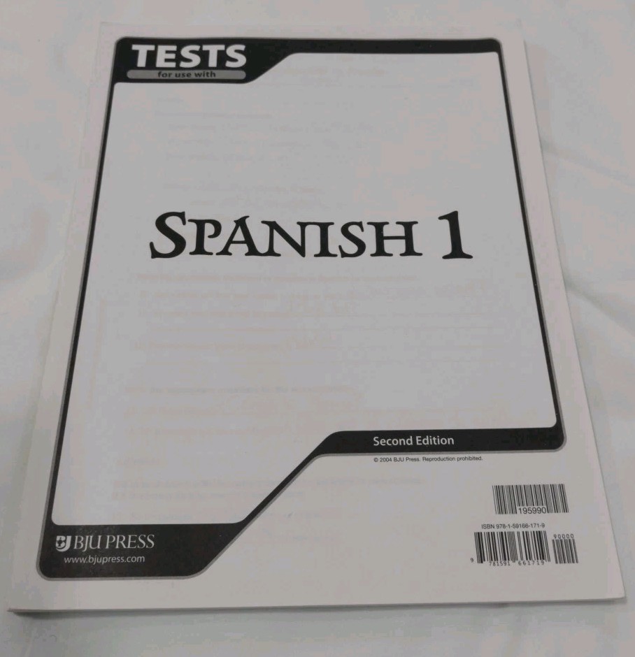 BJU Press Spanish 1 Tests 195990 Second Edition Bob Jones Español 2nd Edition