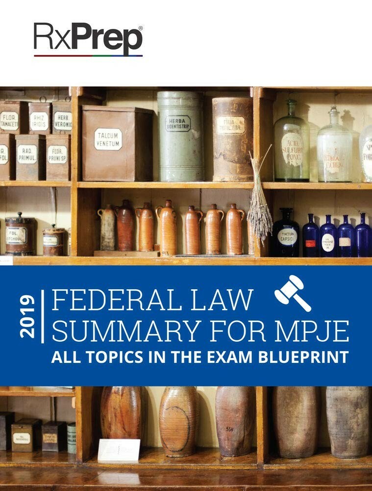 RxPrep Federal Law Summary for MPJE by RxPrep VERY GOOD (2019, Trade Paperback)
