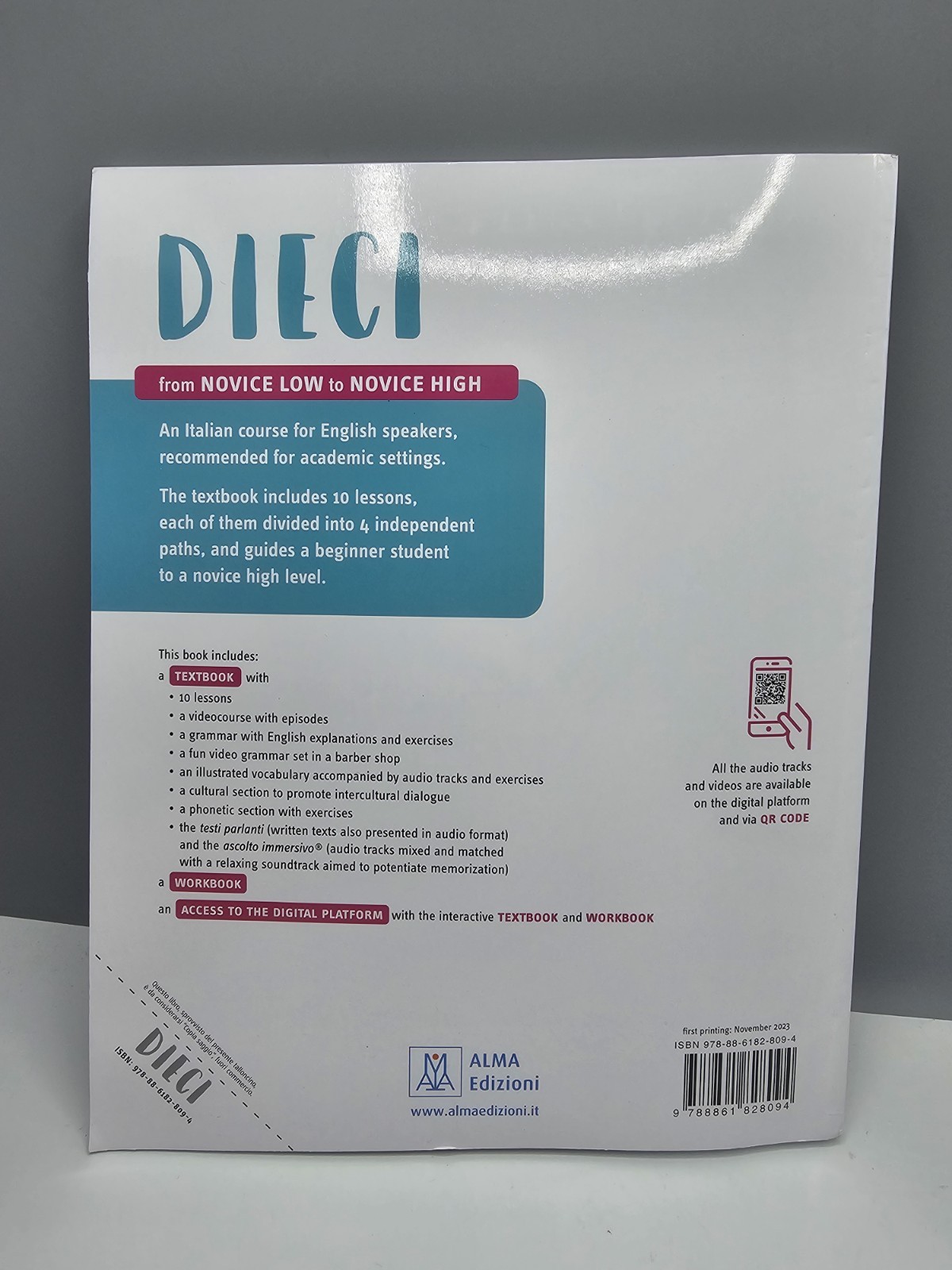 DIECI+ Novice Low to Novice High Italian Course for English Speakers
