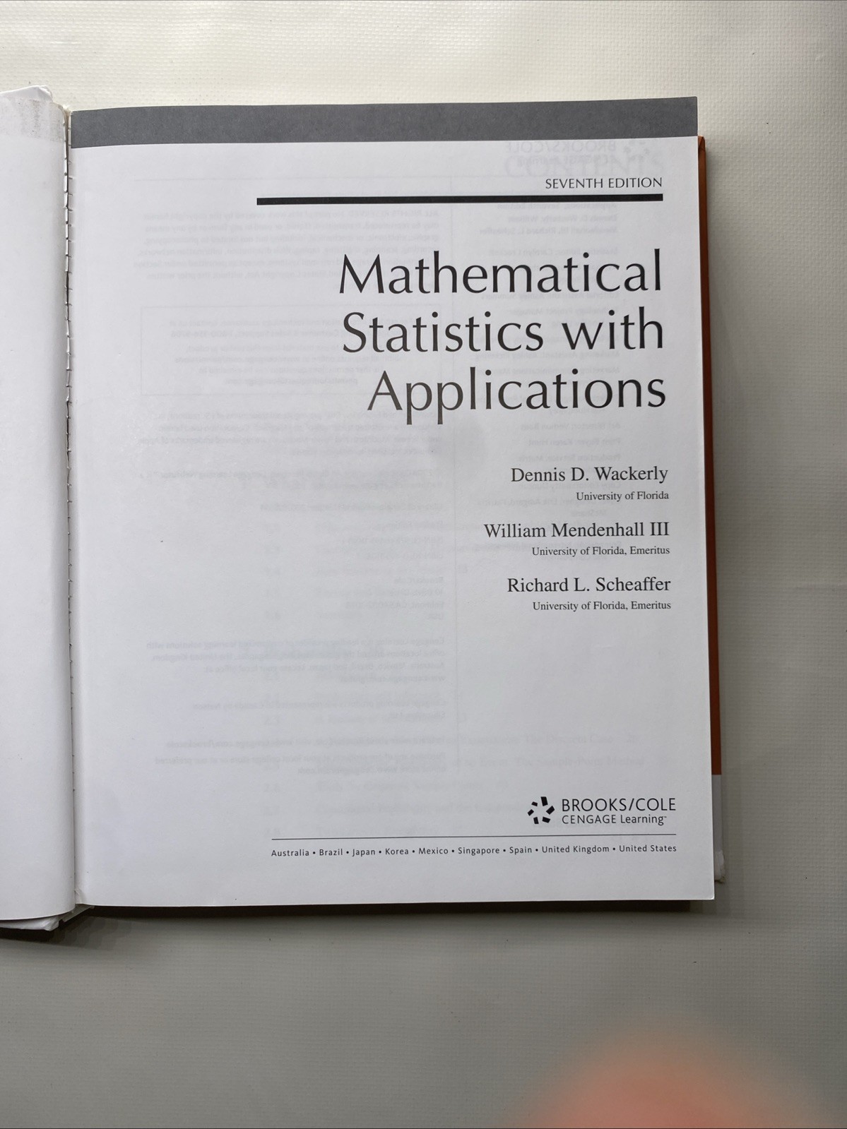 Mathematical Statistics with Applications – 7th Edition Hardcover