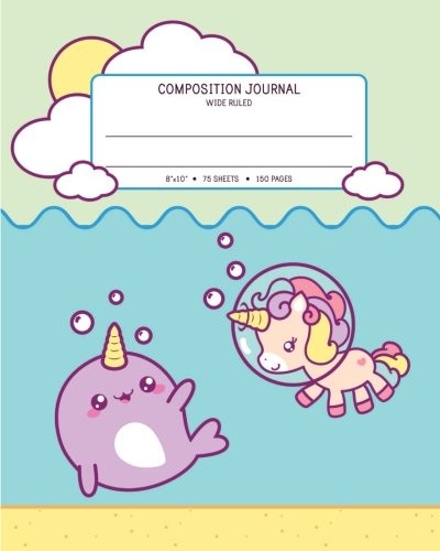 Composition Journal Wide Ruled: For Primary Middle & High School Students (8…