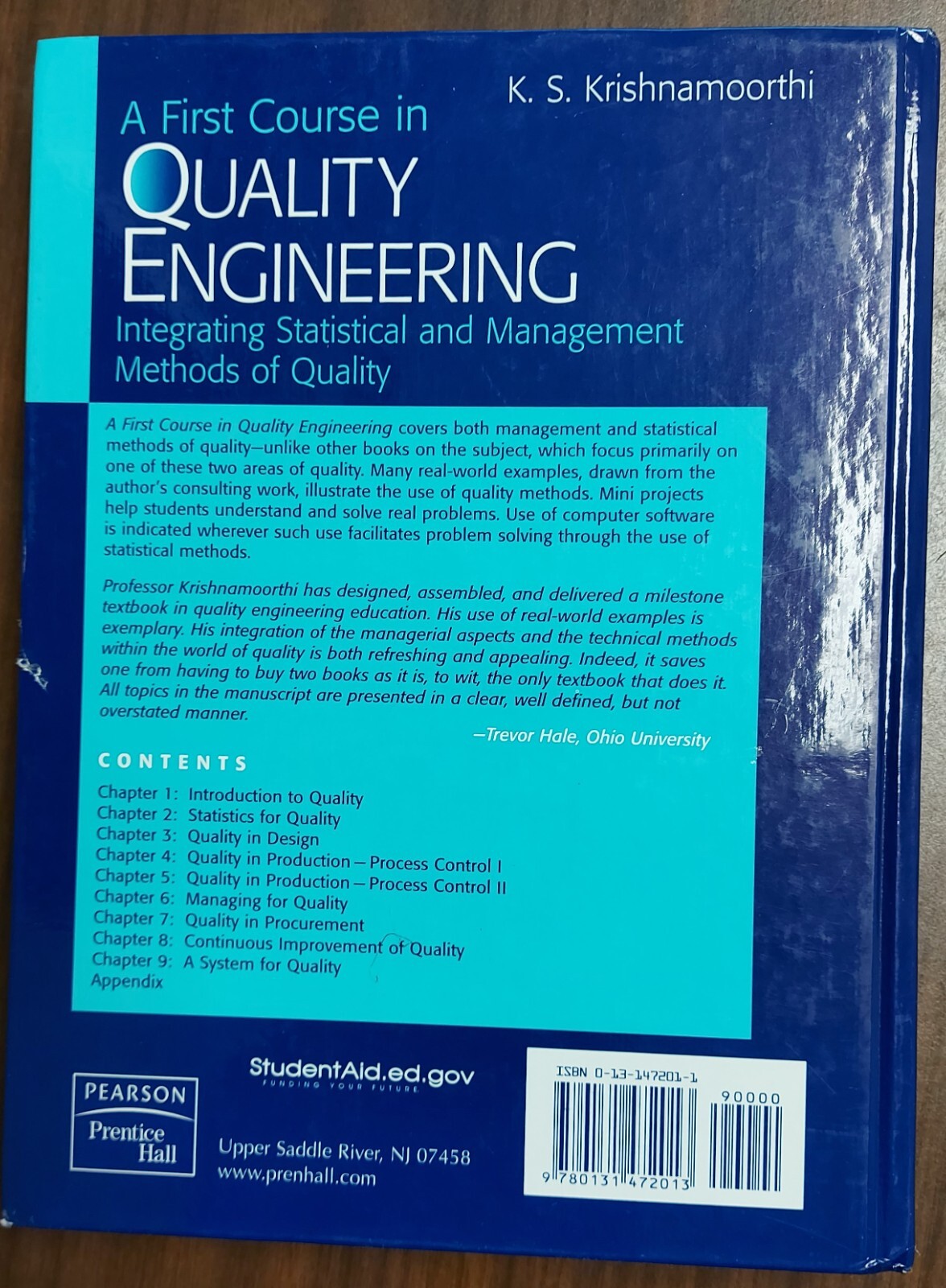A First Course In Quality – Hardcover, by Krishnamoorthi K. S. (FREE shipping)