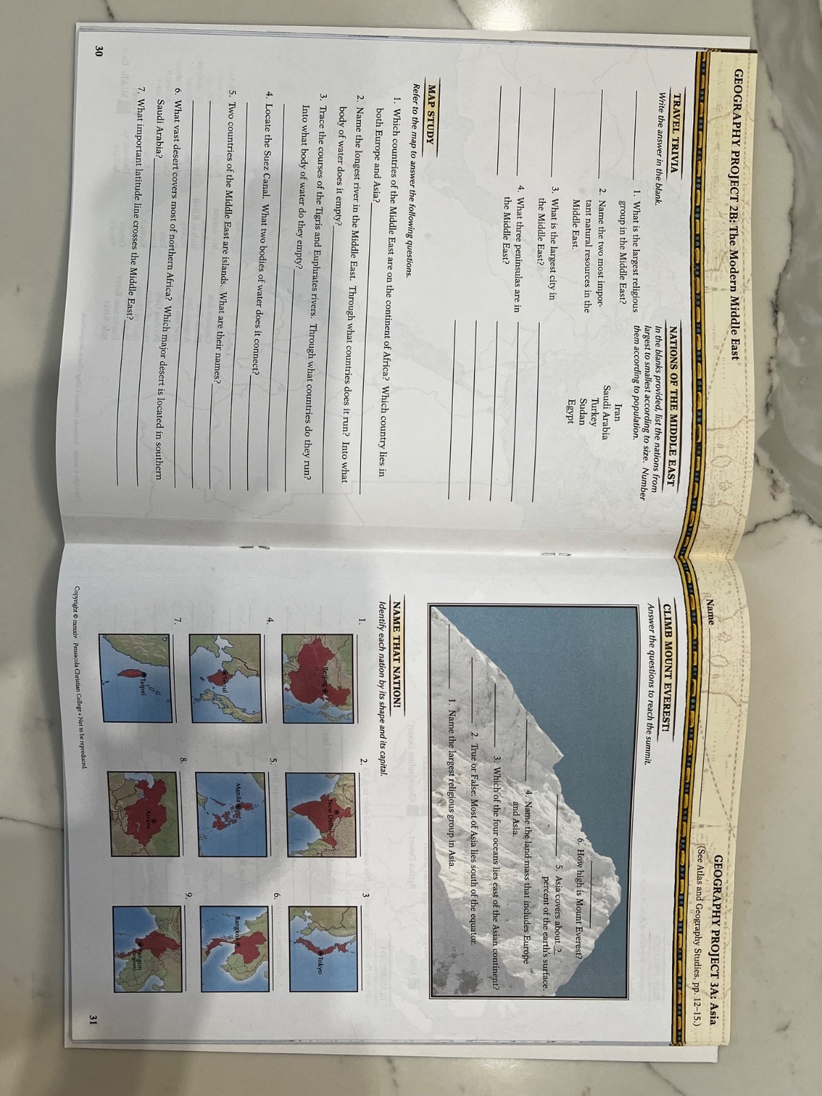 Abeka History World Atlas & Geography Studies Student Activity Book New