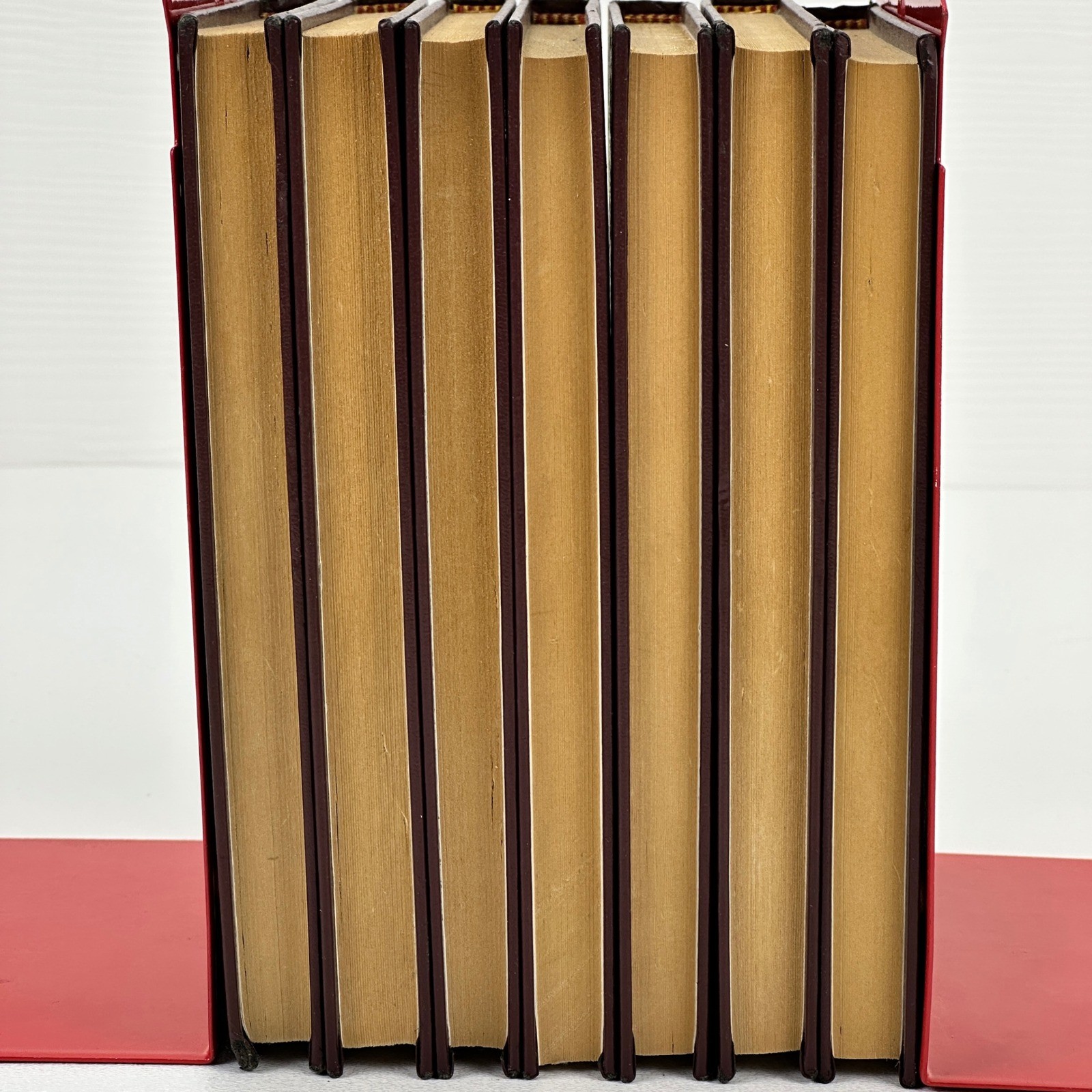 Websters Reference Library 7 Book Set Burgundy Faux Leather Dictionary Thesaurus