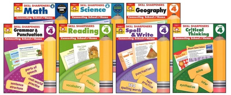 4th Grade 7-Subject Workbook Bundle Homeschool Curriculum 4
