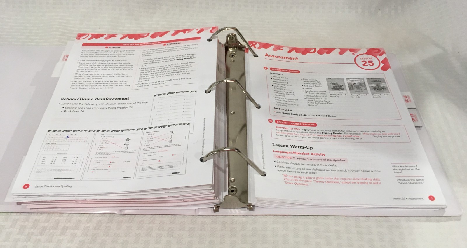 HMH SAXON PHONICS & SPELLING GRADE 2 TEACHER’S MANUAL VOL. 1 IN BINDER / SIMMONS