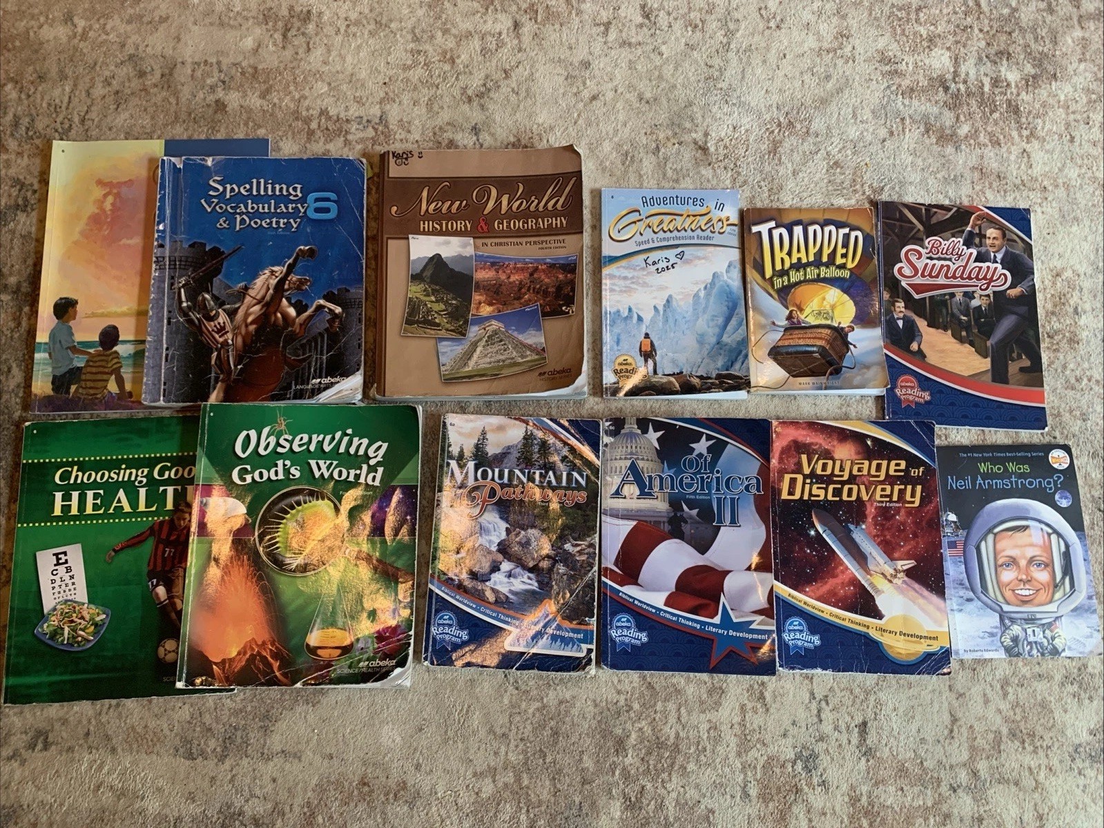 Abeka 6th Grade Readers Lot of 4 Reading Program Plus History Science, Writing