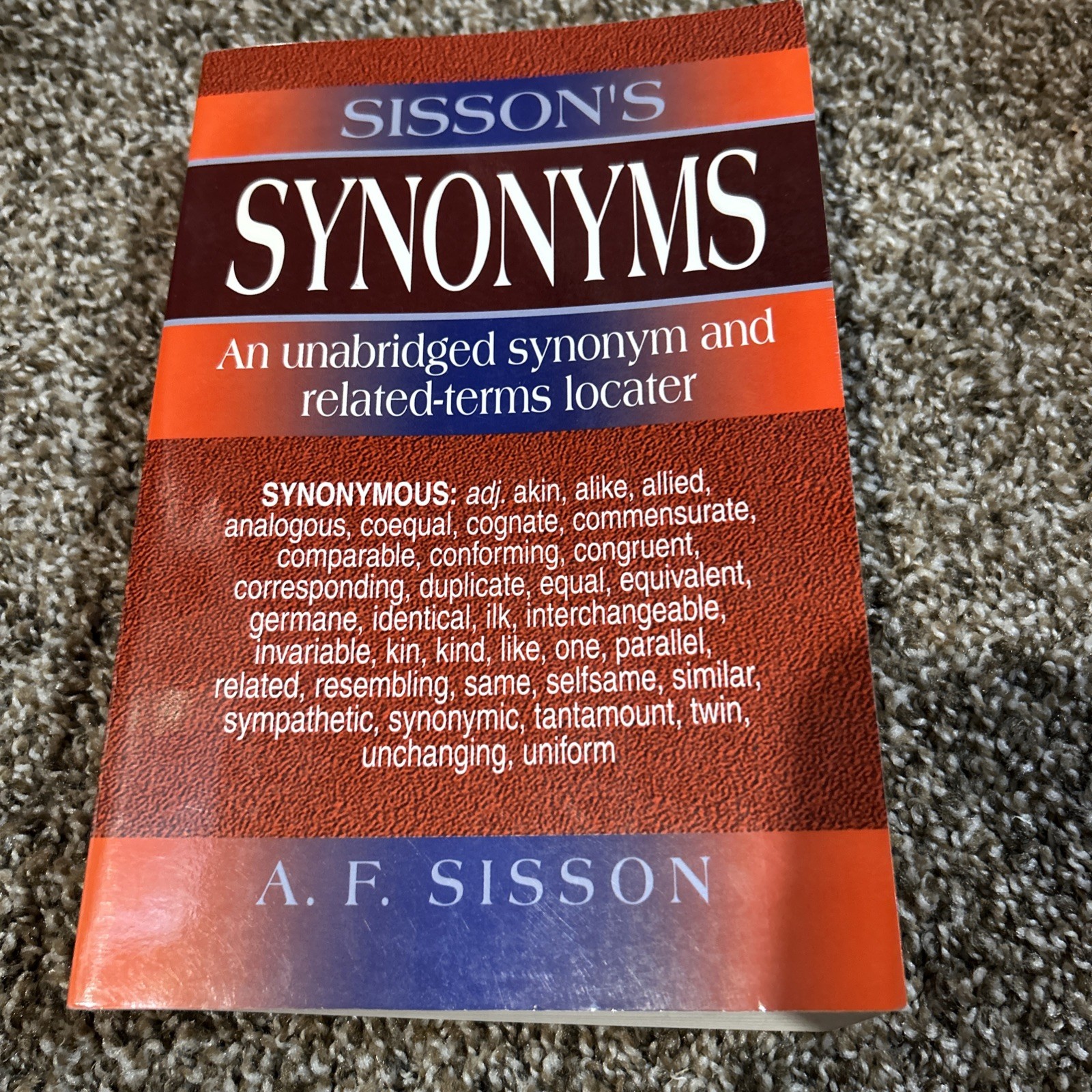 Sisson’s Synonyms : Borders Press Edition by Not Available (1997, Trade…