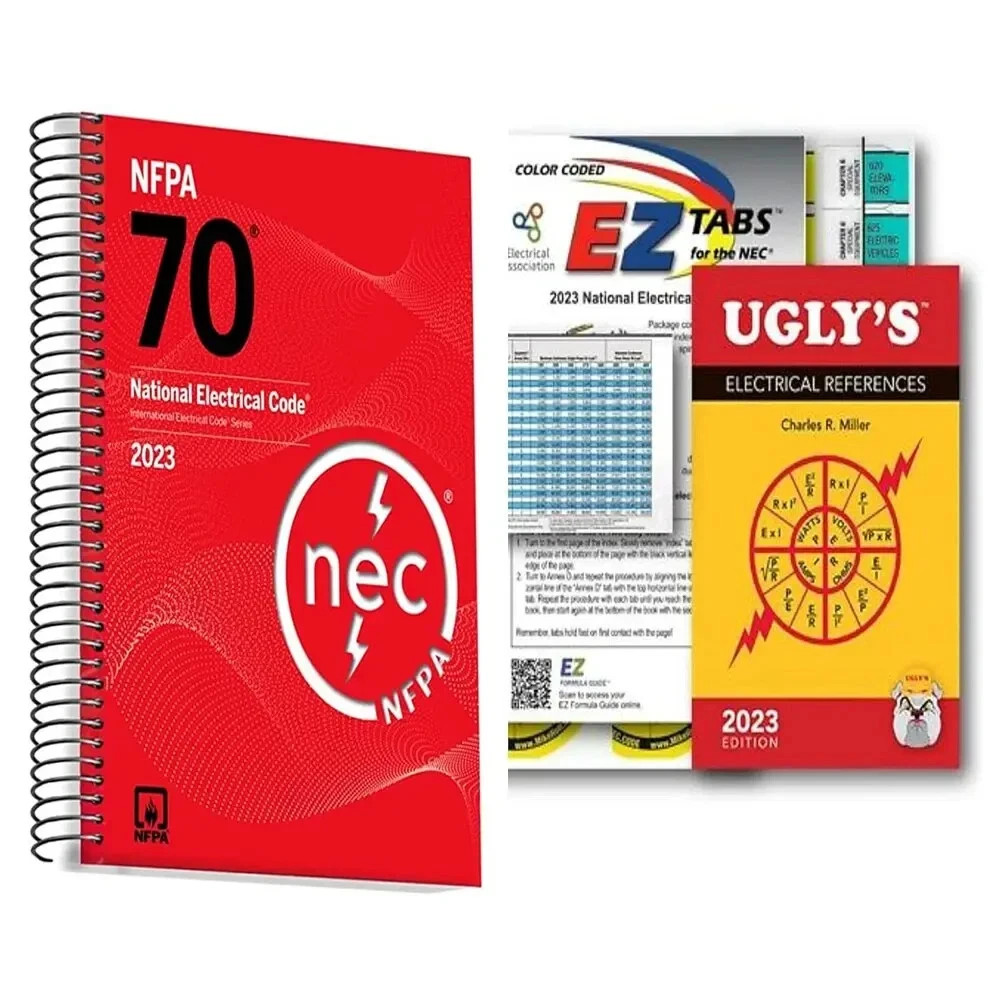 2023 NFPA 70 NEC Code Book + Ugly’s Electrical Reference Spiral & EZ Tabs Set