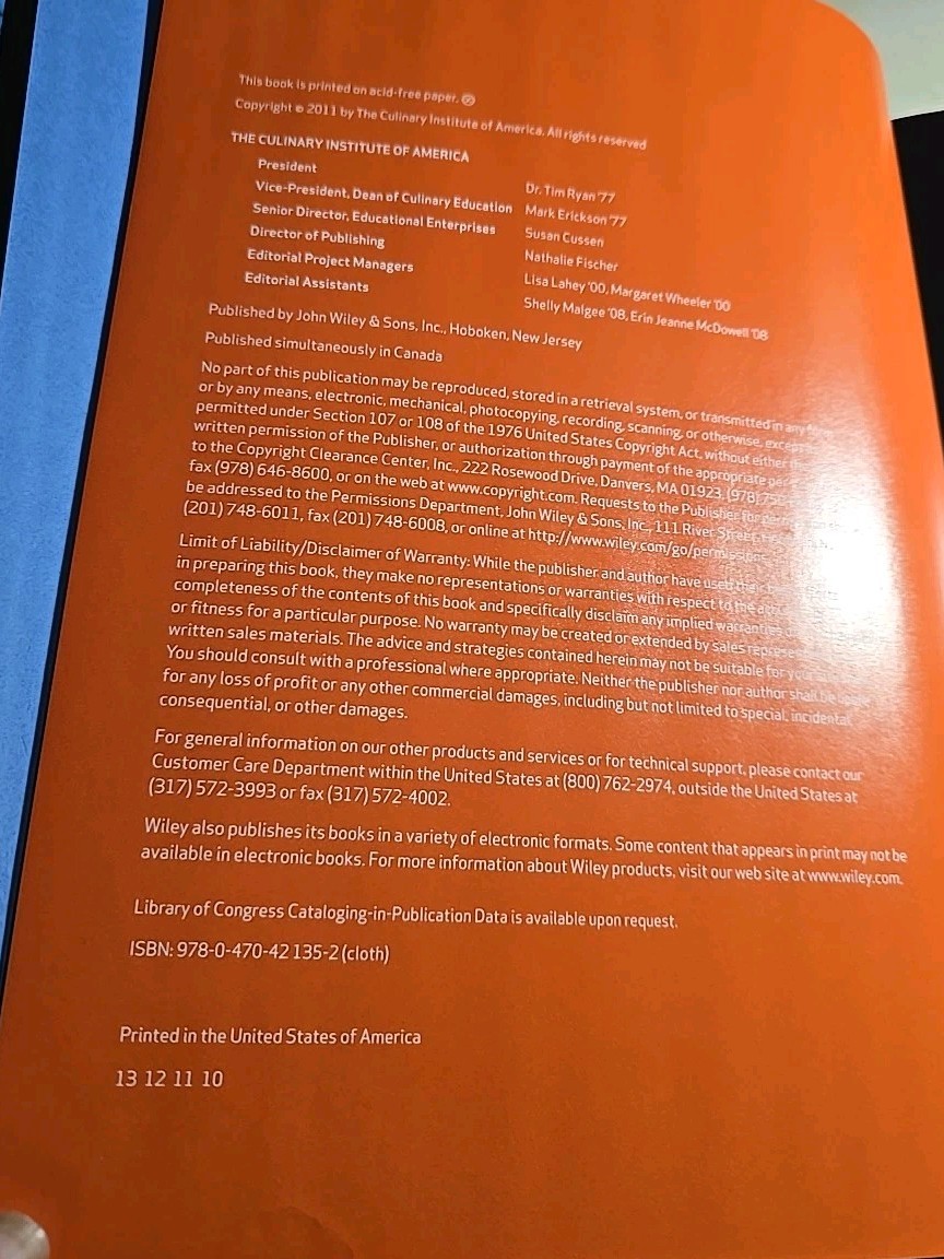 Professional Chef by The Culinary Institute of America (CIA) (2011, Hardcover)