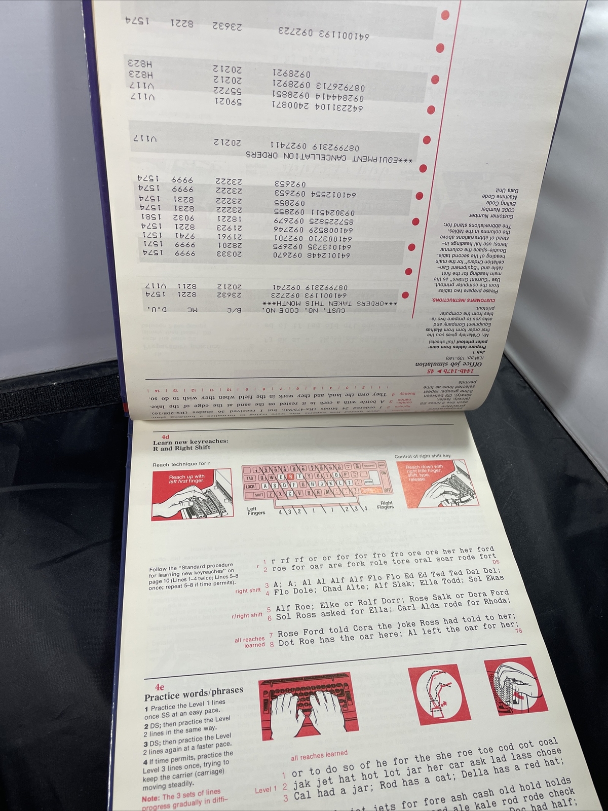 COLLEGE TYPING 1986 Book Intensive Course Flip Hardcover Vintage Book