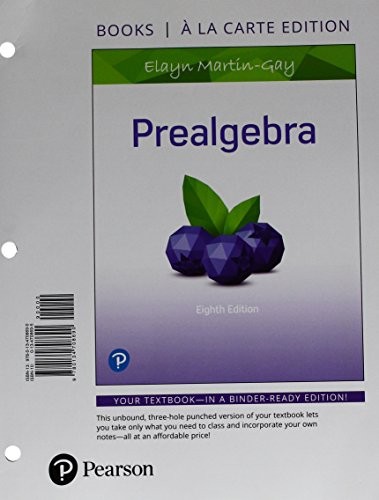 Prealgebra, Books a la Carte Edition (8th Edition) – Loose Leaf – VERY GOOD
