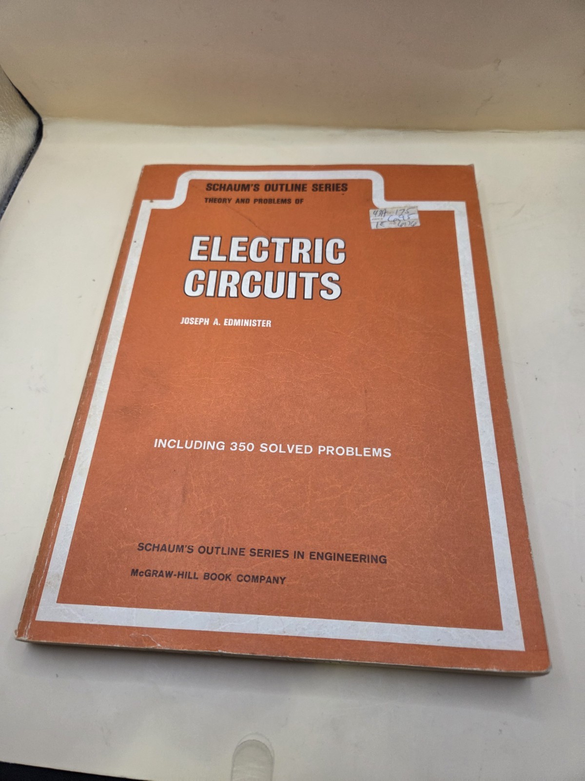 1965 Schaum’s Outline Series Electric Circuits Joseph A. Edminister Book