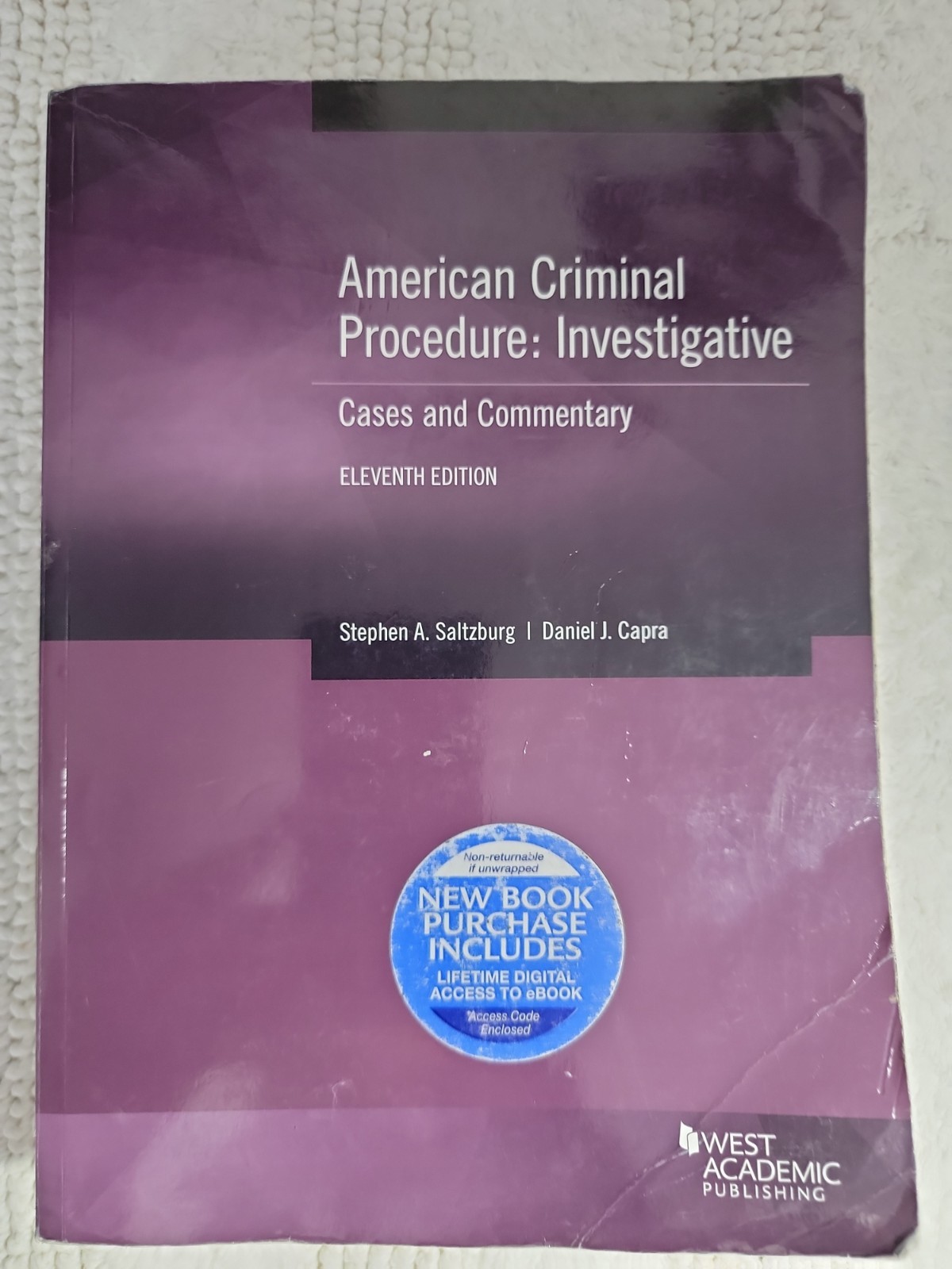 American Criminal Procedure Investigative Commentary 11e Saltzburg Textbook PB