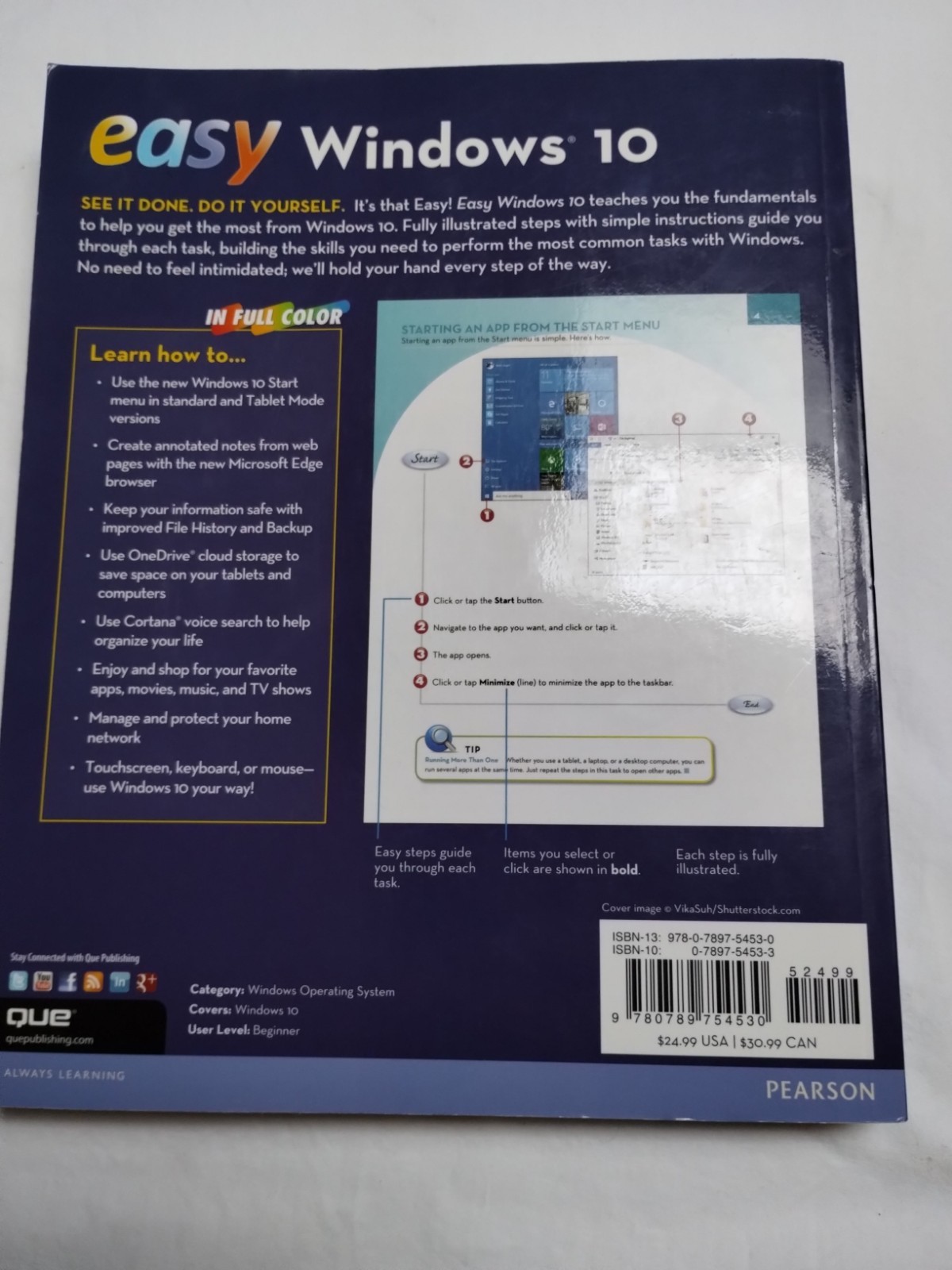 Easy Windows 10 & Inside Out Windows 10 (Lot of 2) 2010’s PB Reference Guides