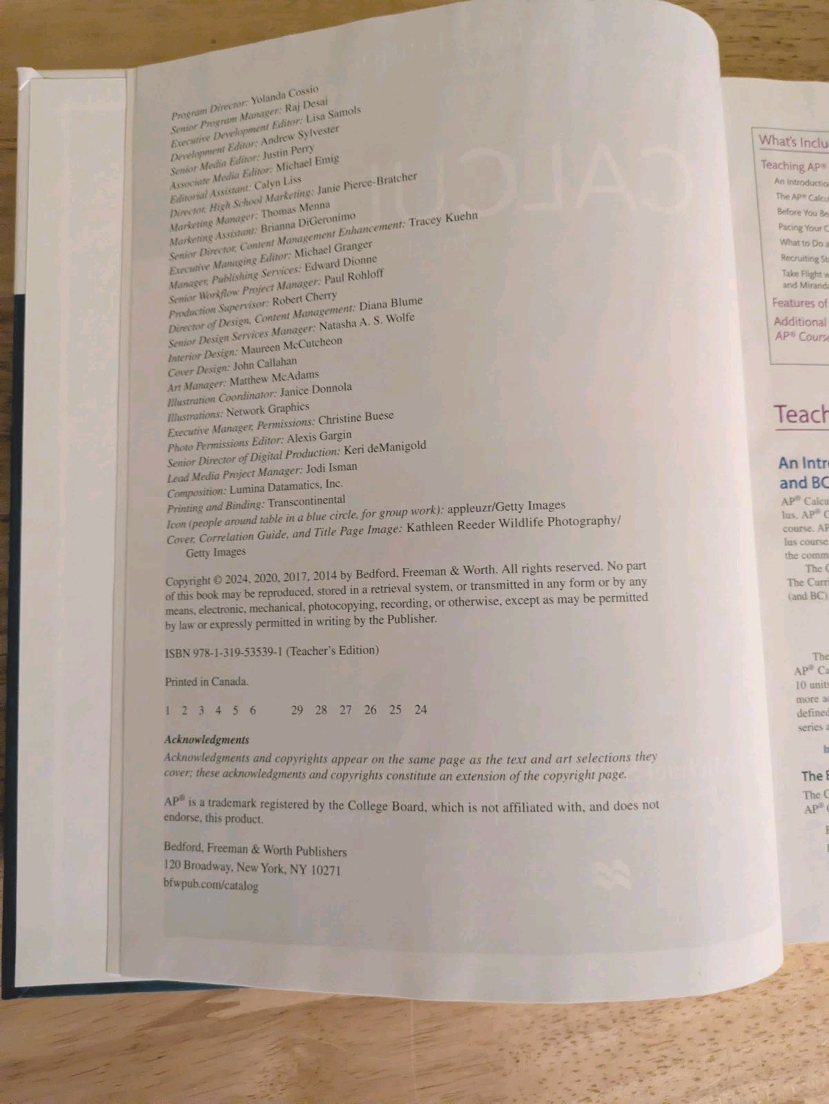 TEACHERS EDITION Calculus for the AP Course 4th Edition NEW Sullivan Miranda